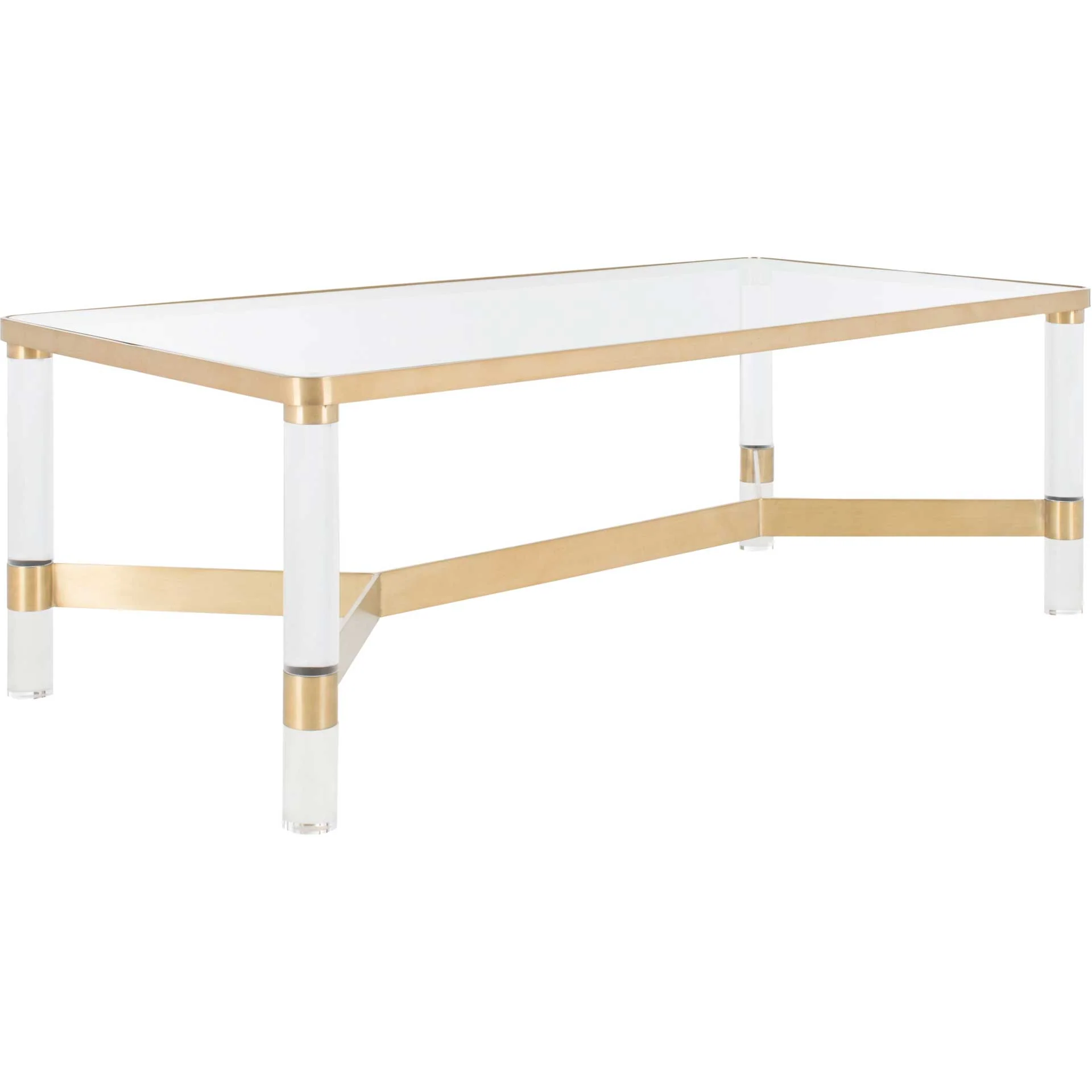 Subira Acrylic Coffee Table Brass - Image 2