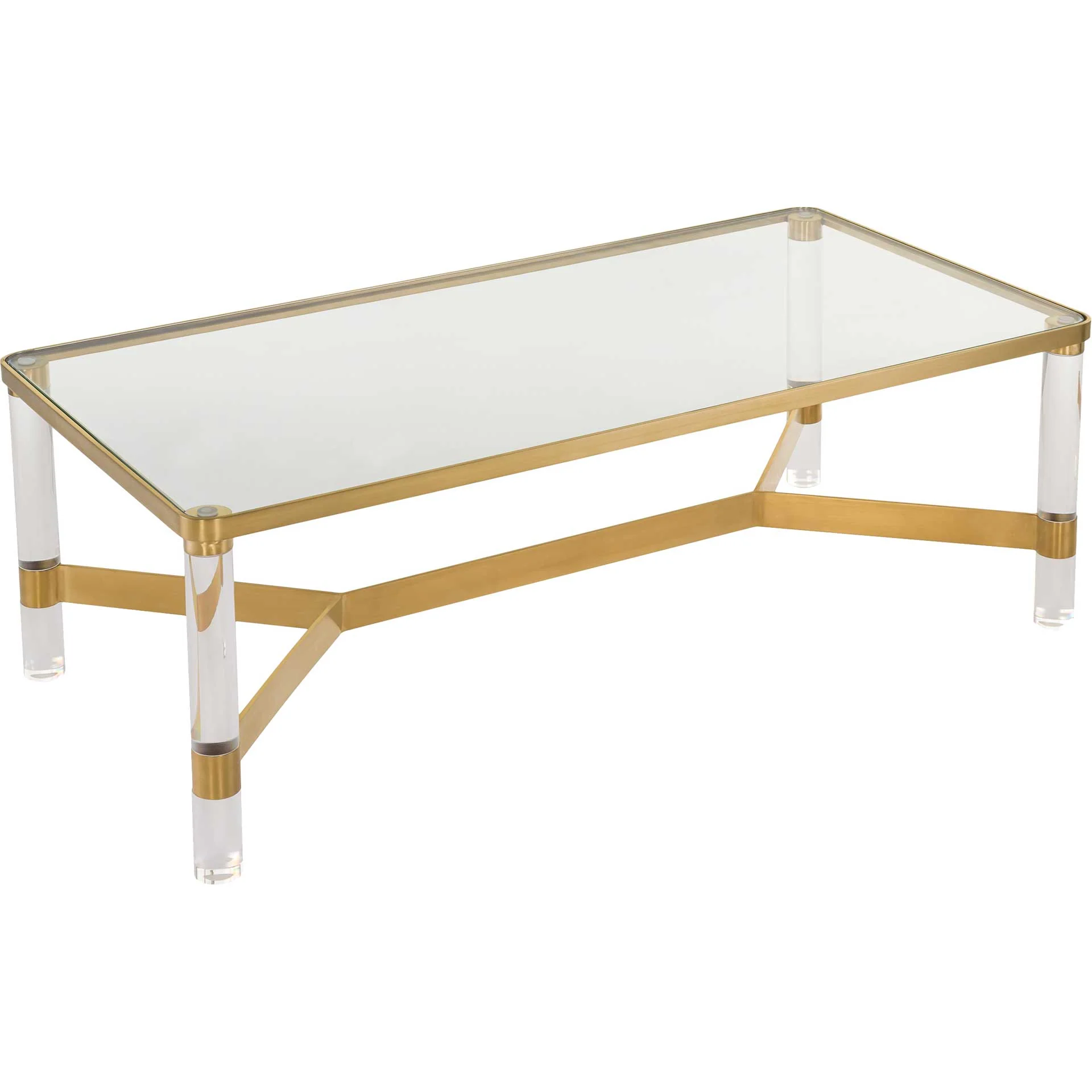 Subira Acrylic Coffee Table Brass - Image 3