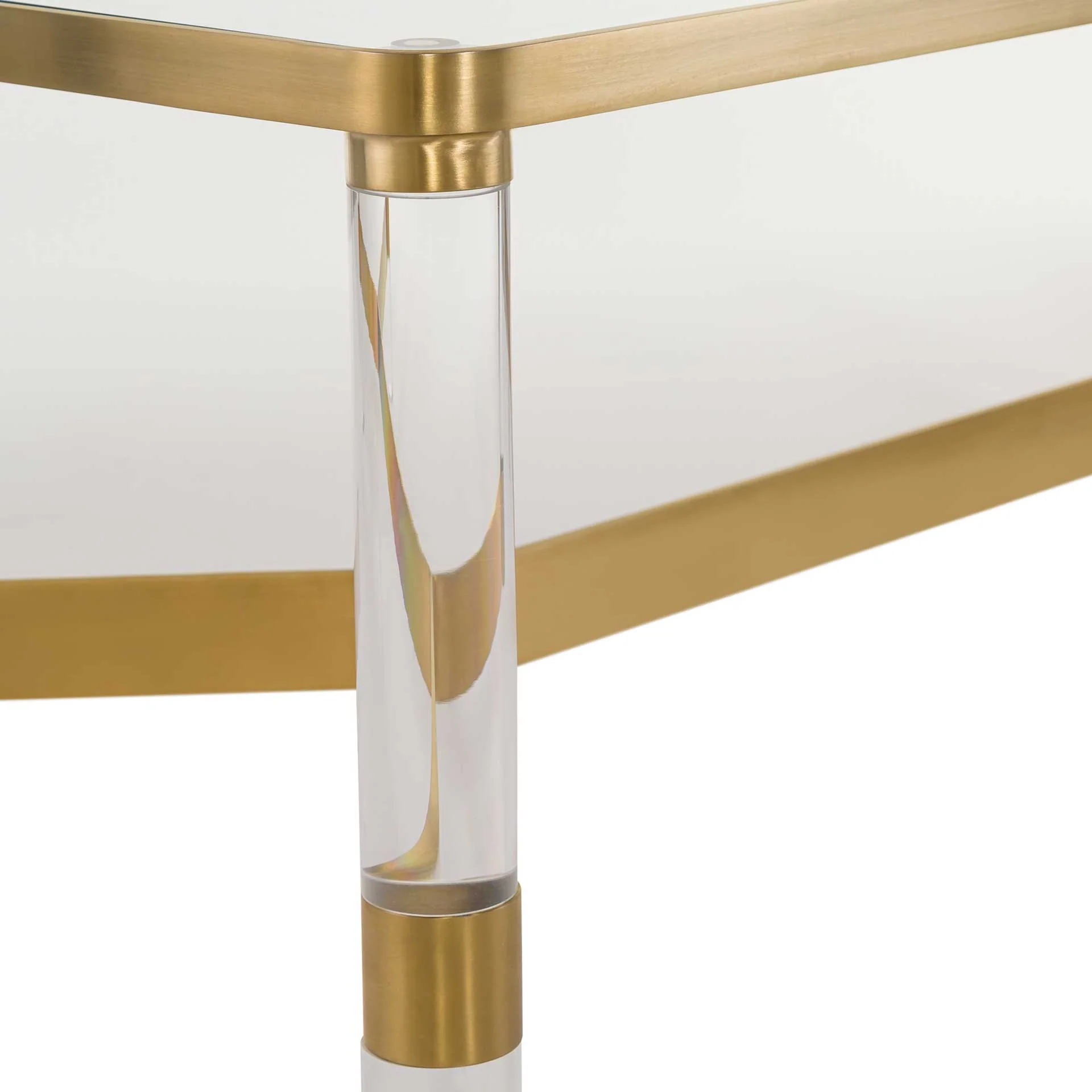 Subira Acrylic Coffee Table Brass - Image 5