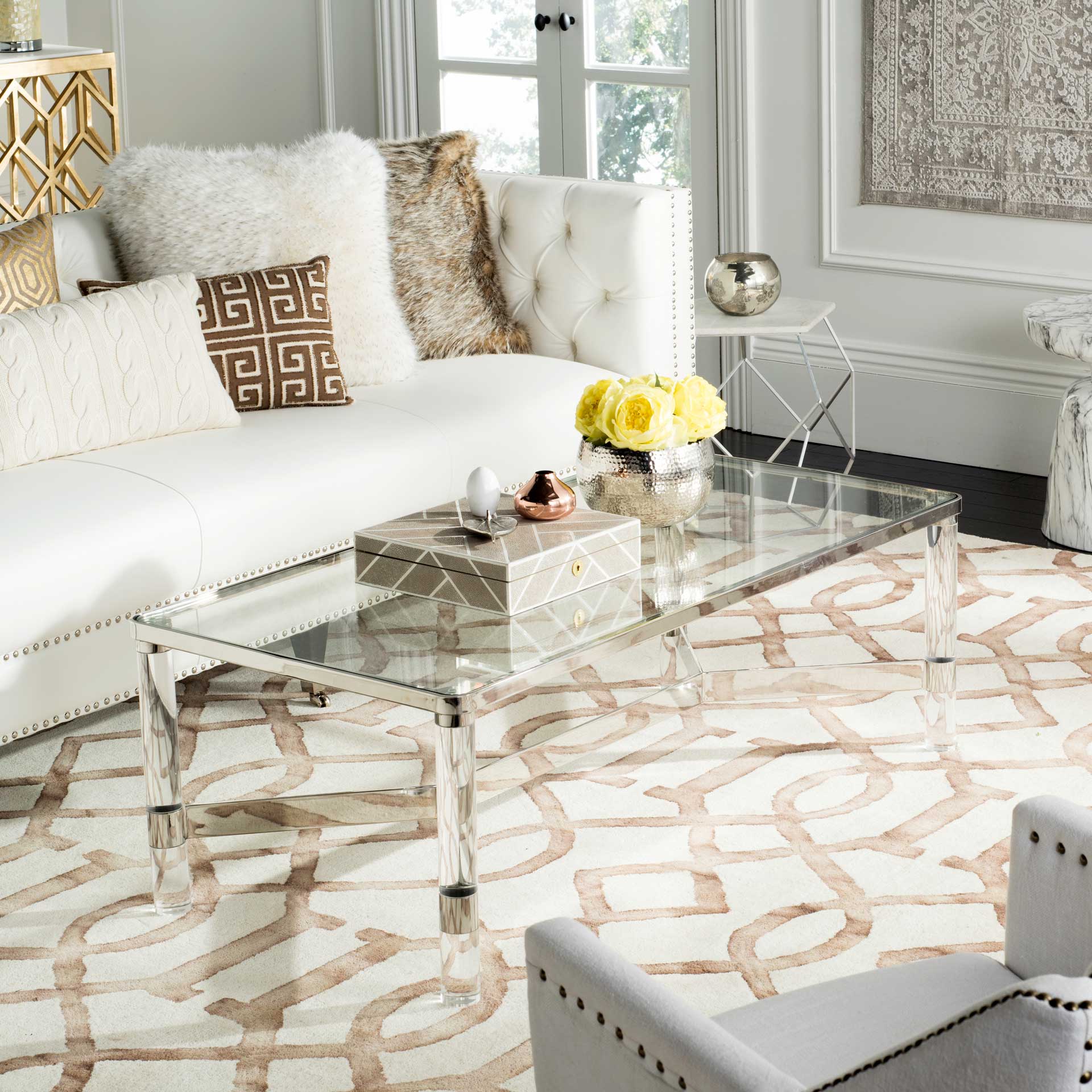 Subira Acrylic Coffee Table Silver - Image 8