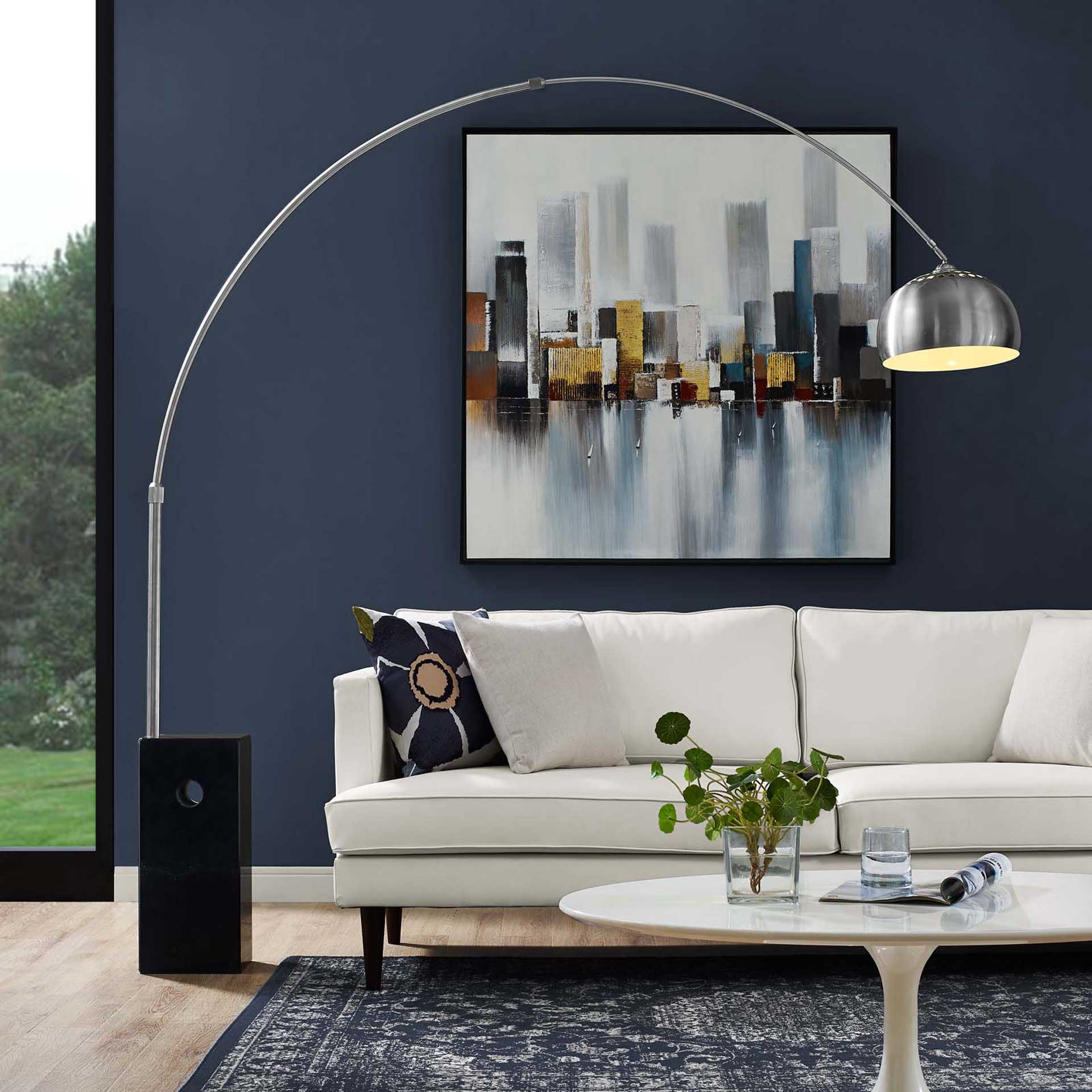 Sun Cube Marble Base Floor Lamp Black - Image 4