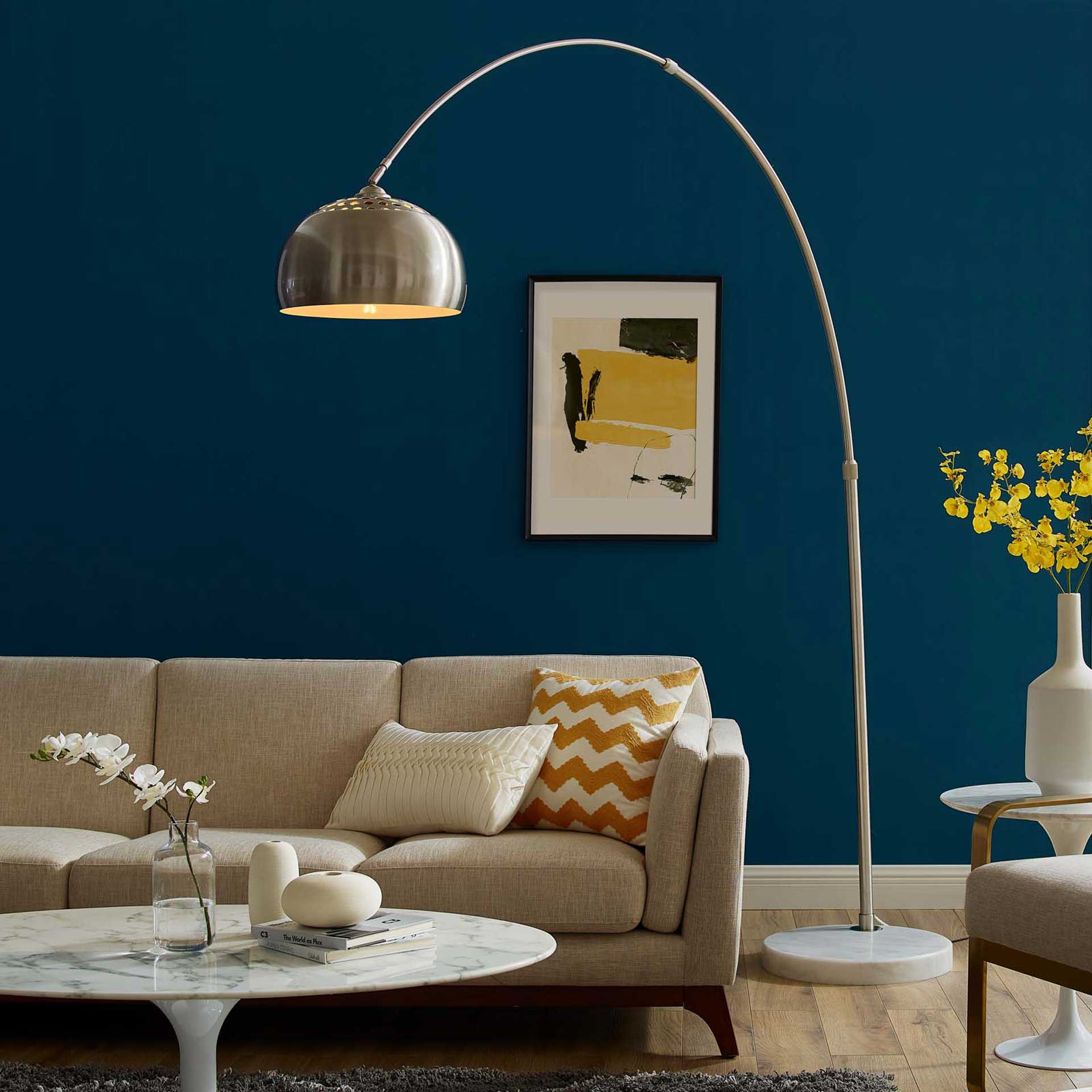 Sun Round Marble Base Floor Lamp White - Image 5