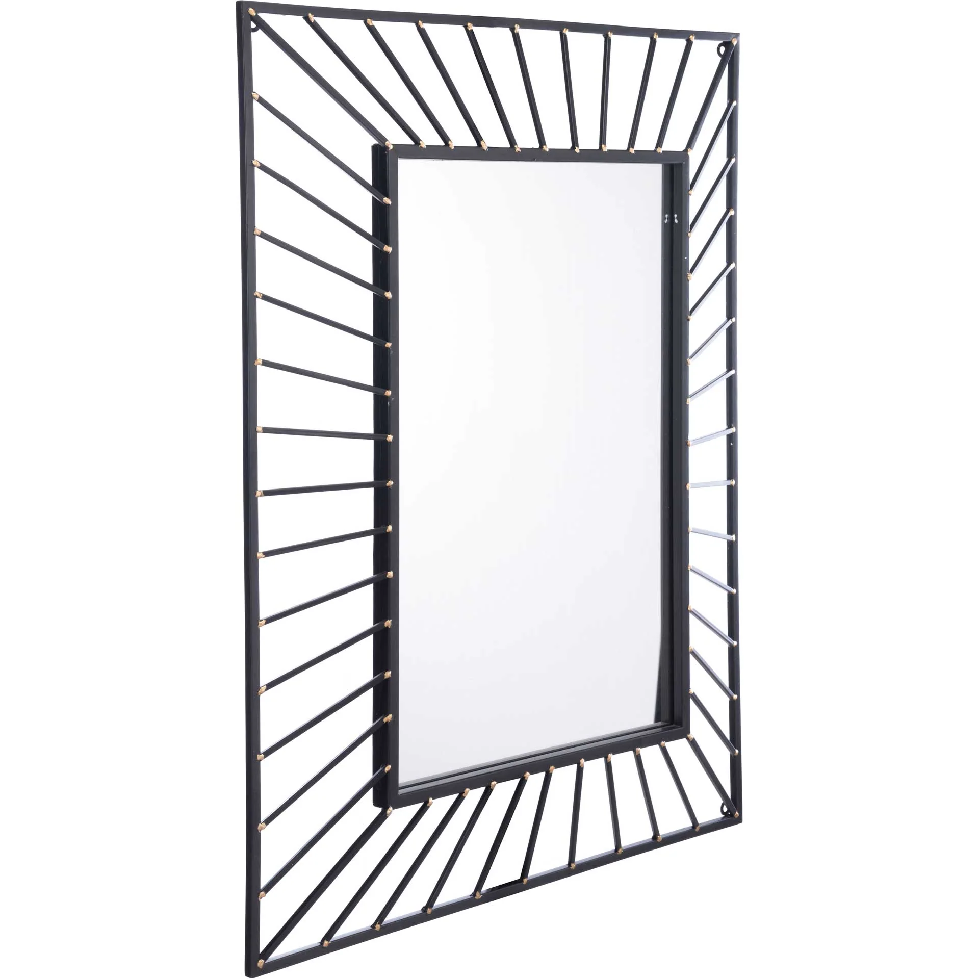 Sunburst Rectangular Mirror Black Black - Image 2