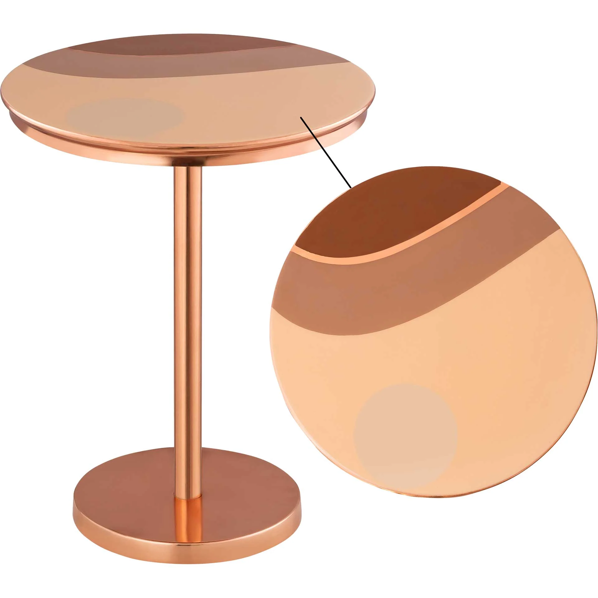 Sunflower Handpainted Side Table Copper - Image 3
