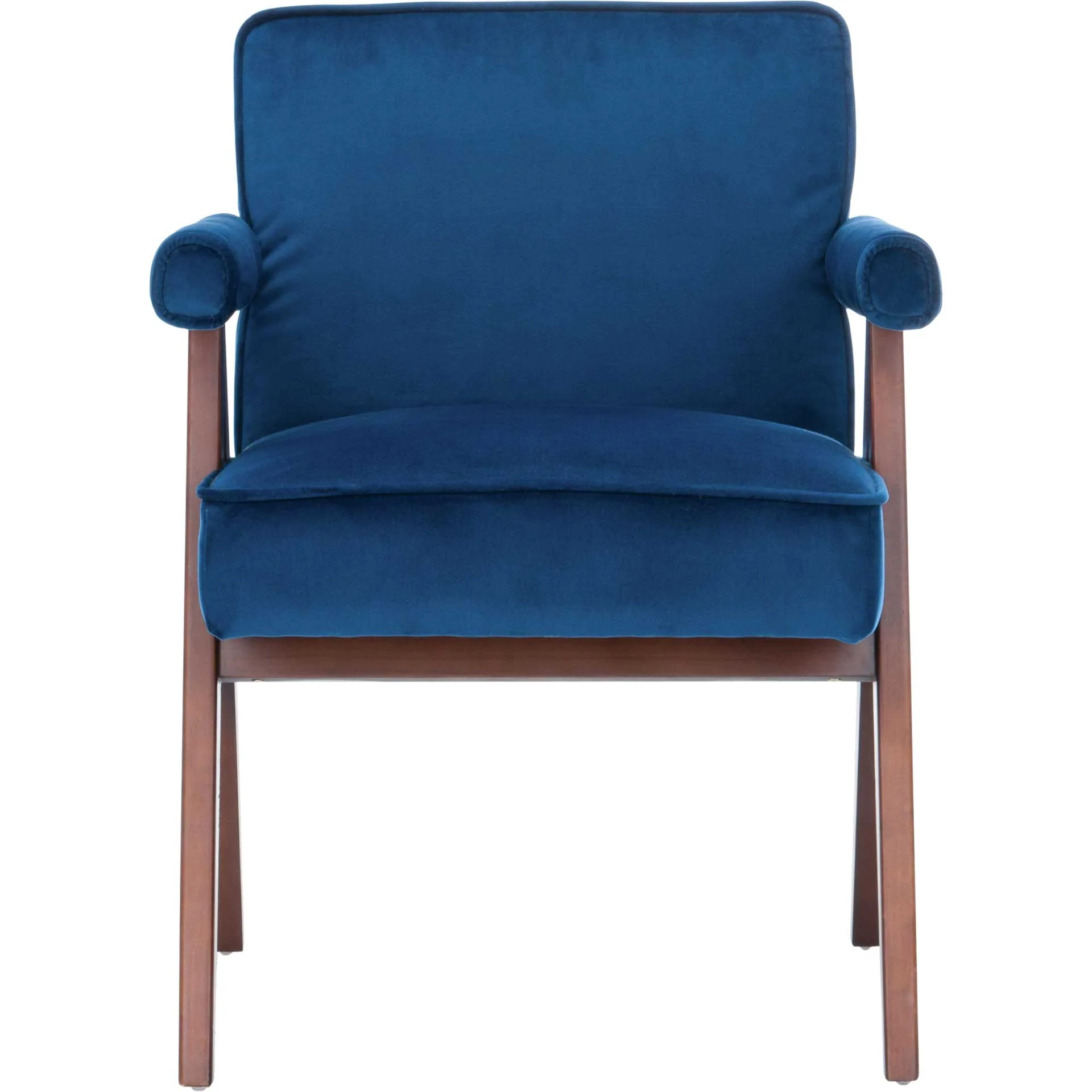 Sunflower Mid Century Arm Chair Navy/Walnut - Image 2