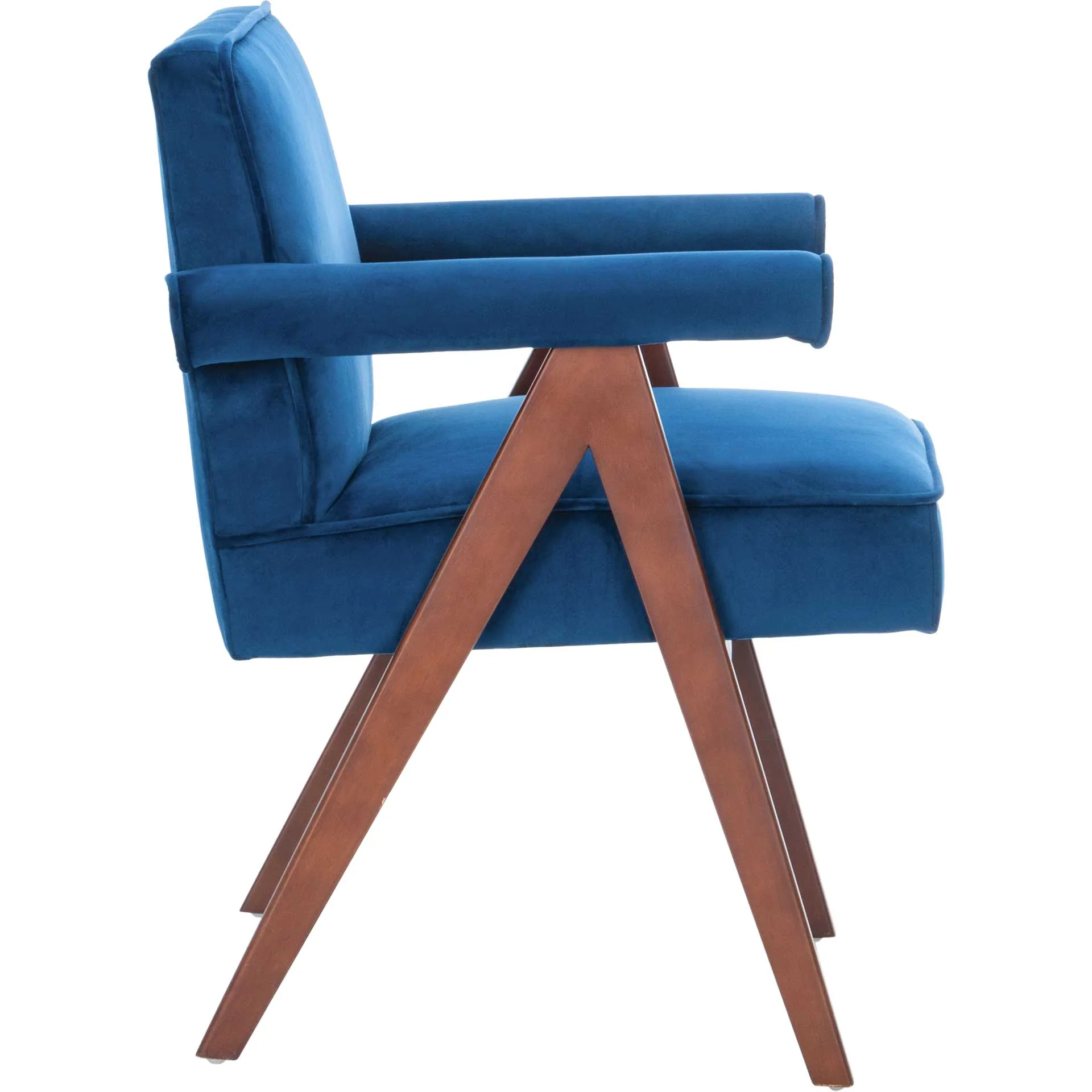 Sunflower Mid Century Arm Chair Navy/Walnut - Image 3