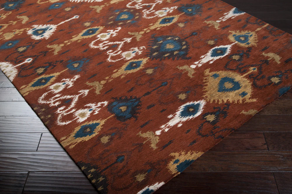 Surroundings Burnt Orange/White/Taupe Area Rug - Image 3
