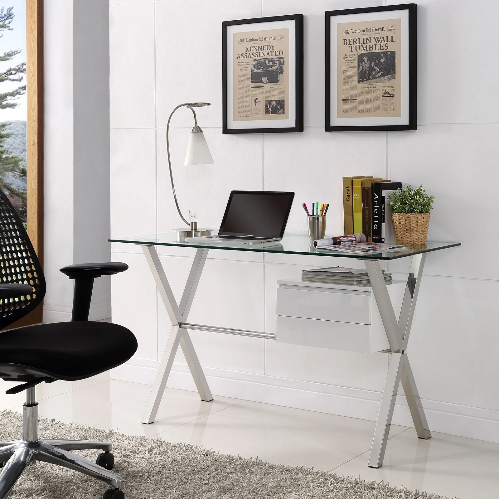 Suspension Office Desk White - Image 4