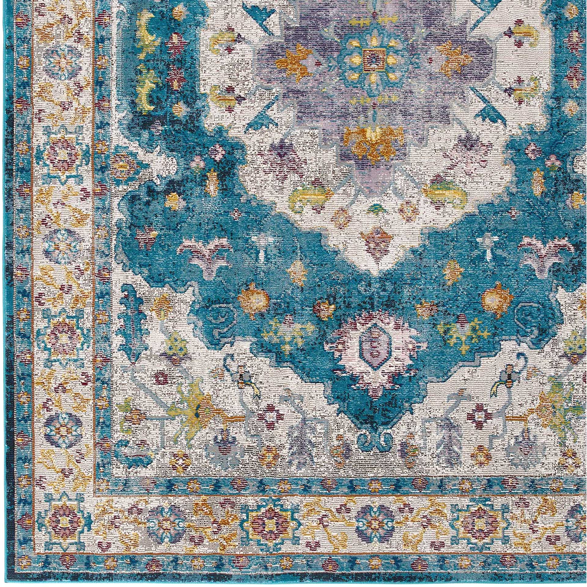 Sutton Area Rug Blue/Ivory/Yellow/Orange - Image 2