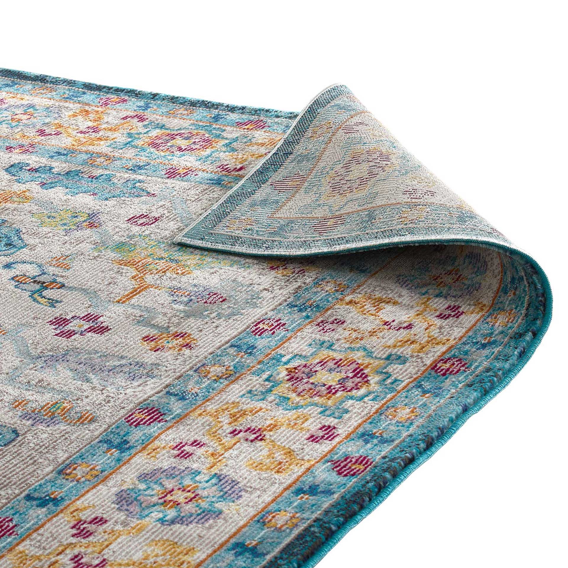 Sutton Area Rug Blue/Ivory/Yellow/Orange - Image 4