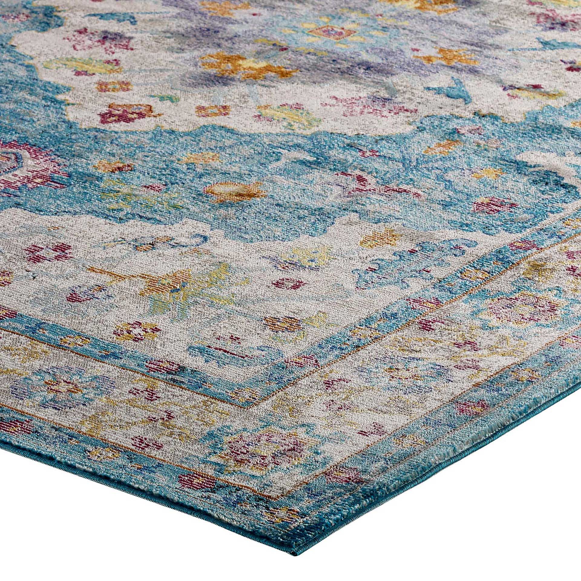 Sutton Area Rug Light Blue/Ivory/Yellow/Orange - Image 3