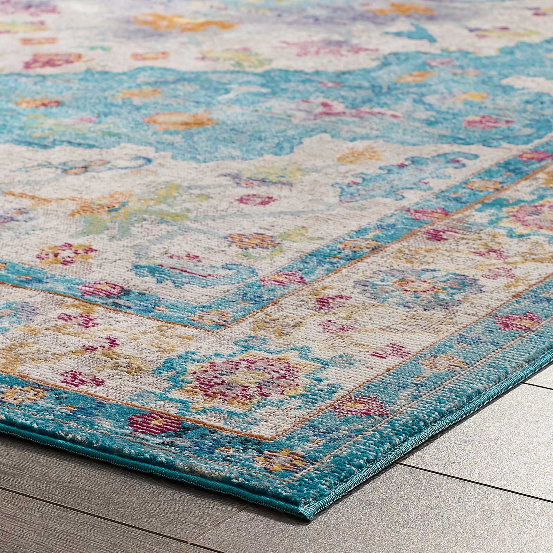 Sutton Area Rug Light Blue/Ivory/Yellow/Orange - Image 5