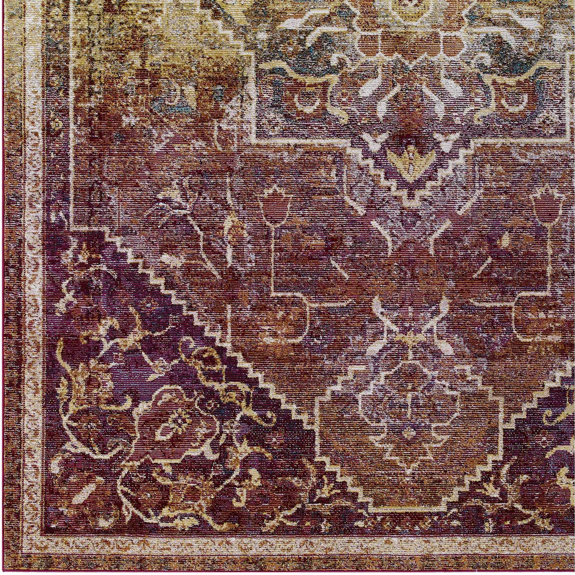 Sutton Distressed Area Rug Multicolored - Image 2