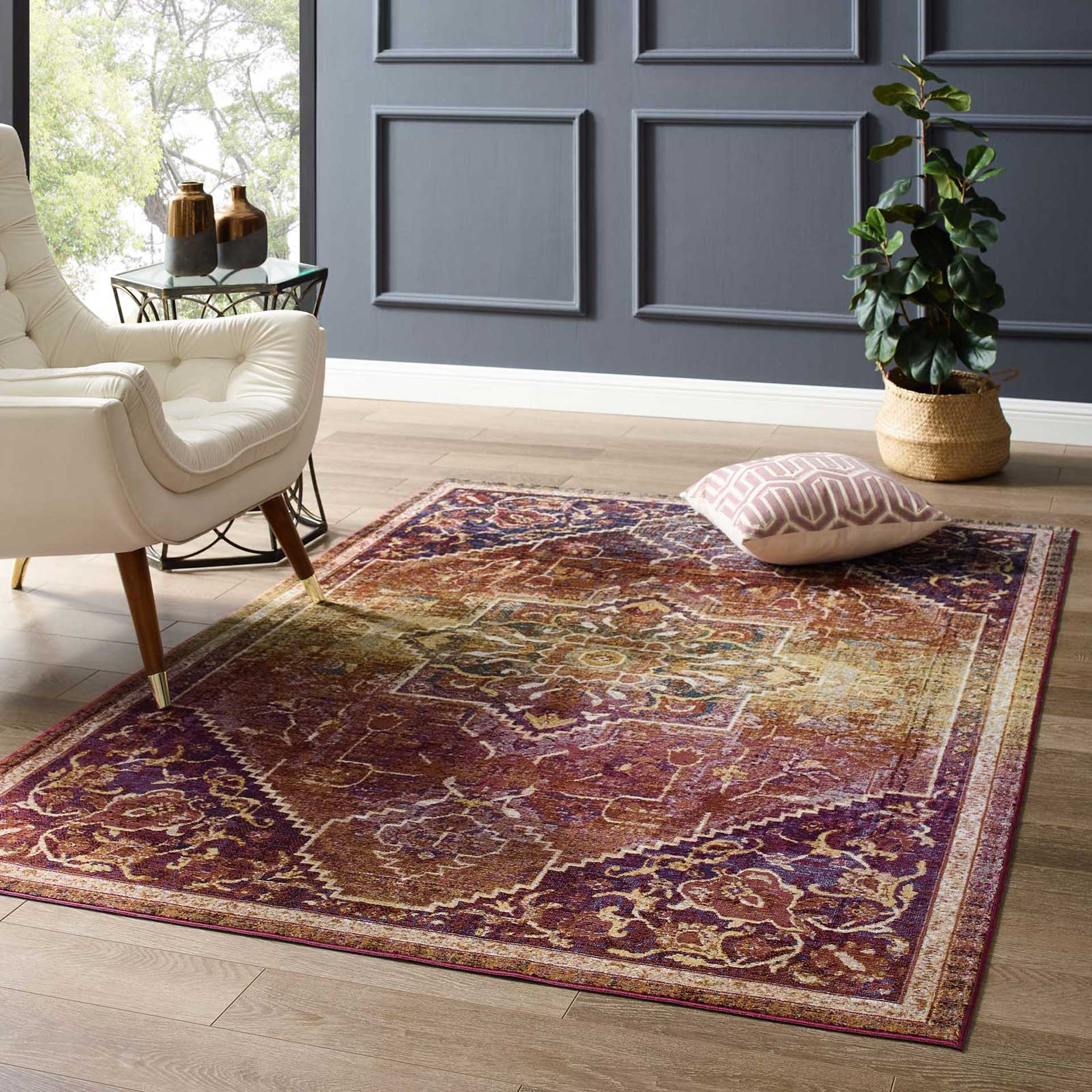 Sutton Distressed Area Rug Multicolored - Image 7