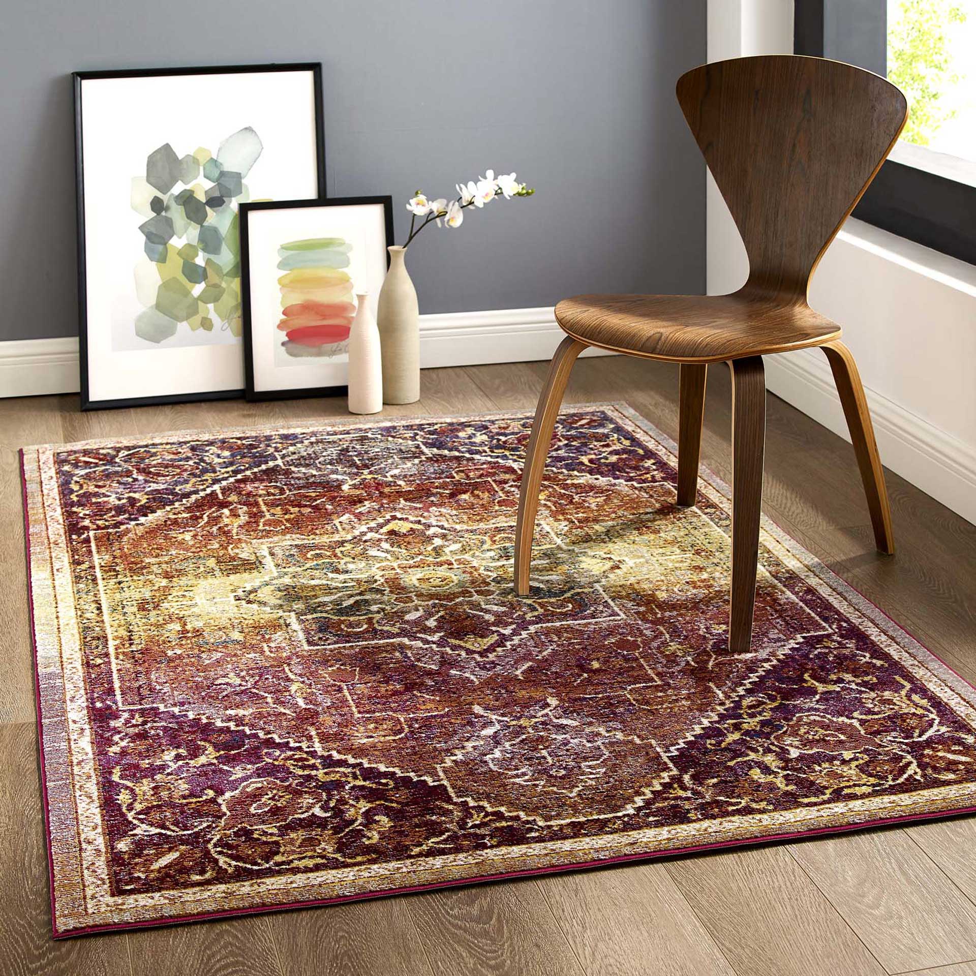 Sutton Distressed Area Rug Multicolored - Image 8