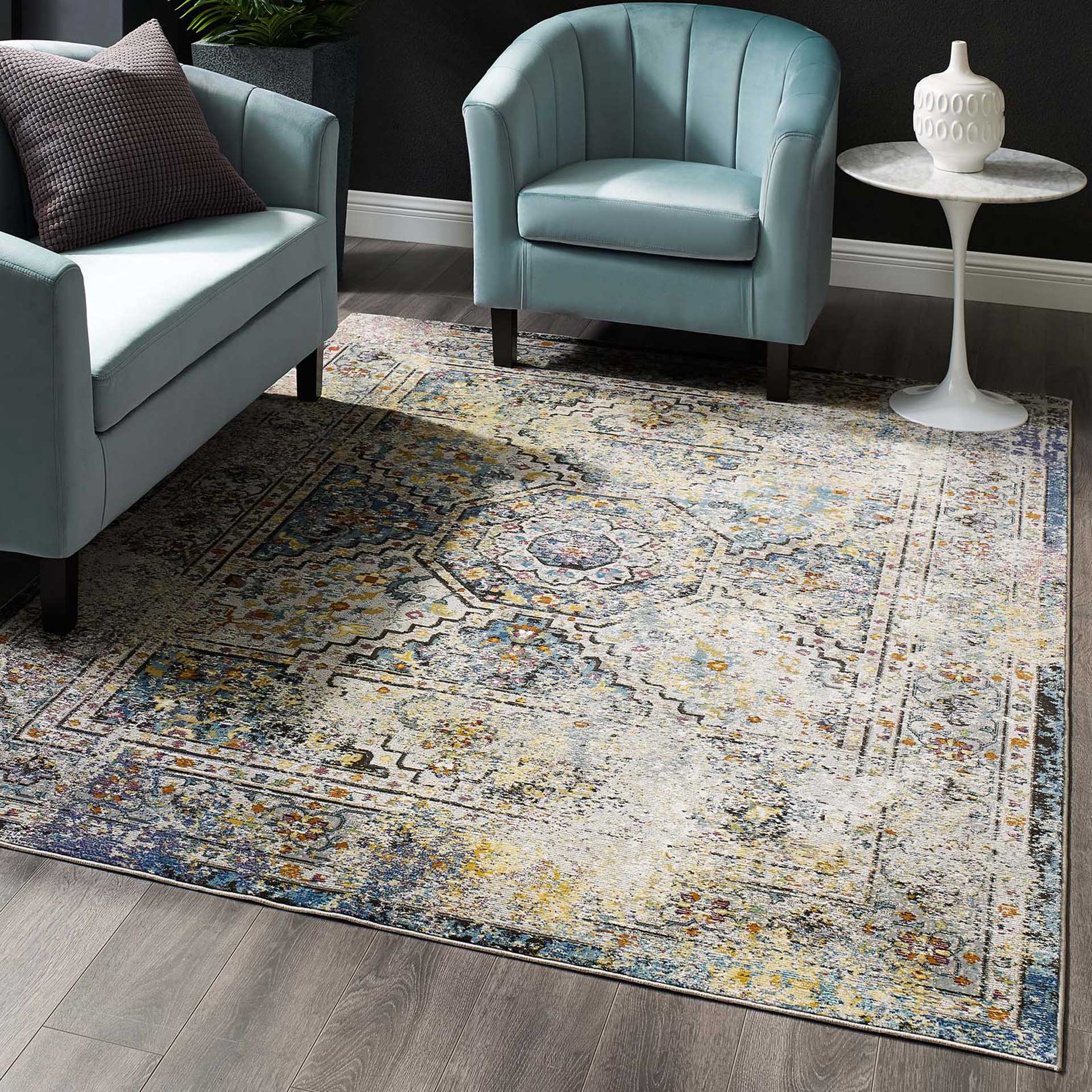 Sutton Medallion Area Rug Multicolored - Image 9
