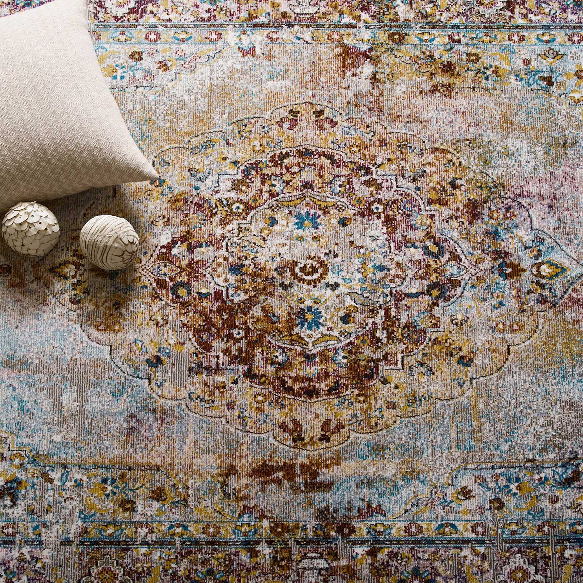 Sutton Washed Area Rug Multicolored - Image 6