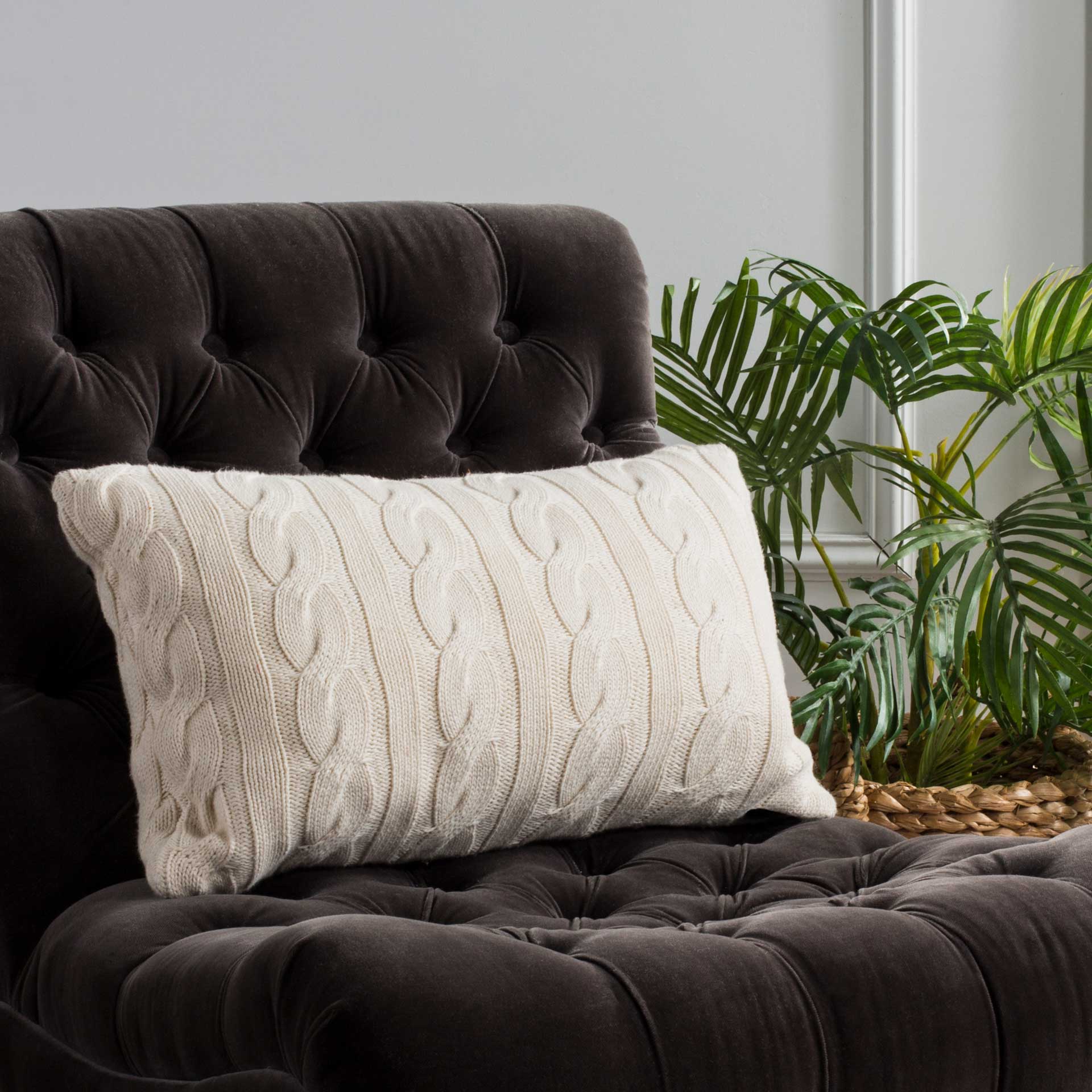 Swan Knit Pillow Natural - Image 5