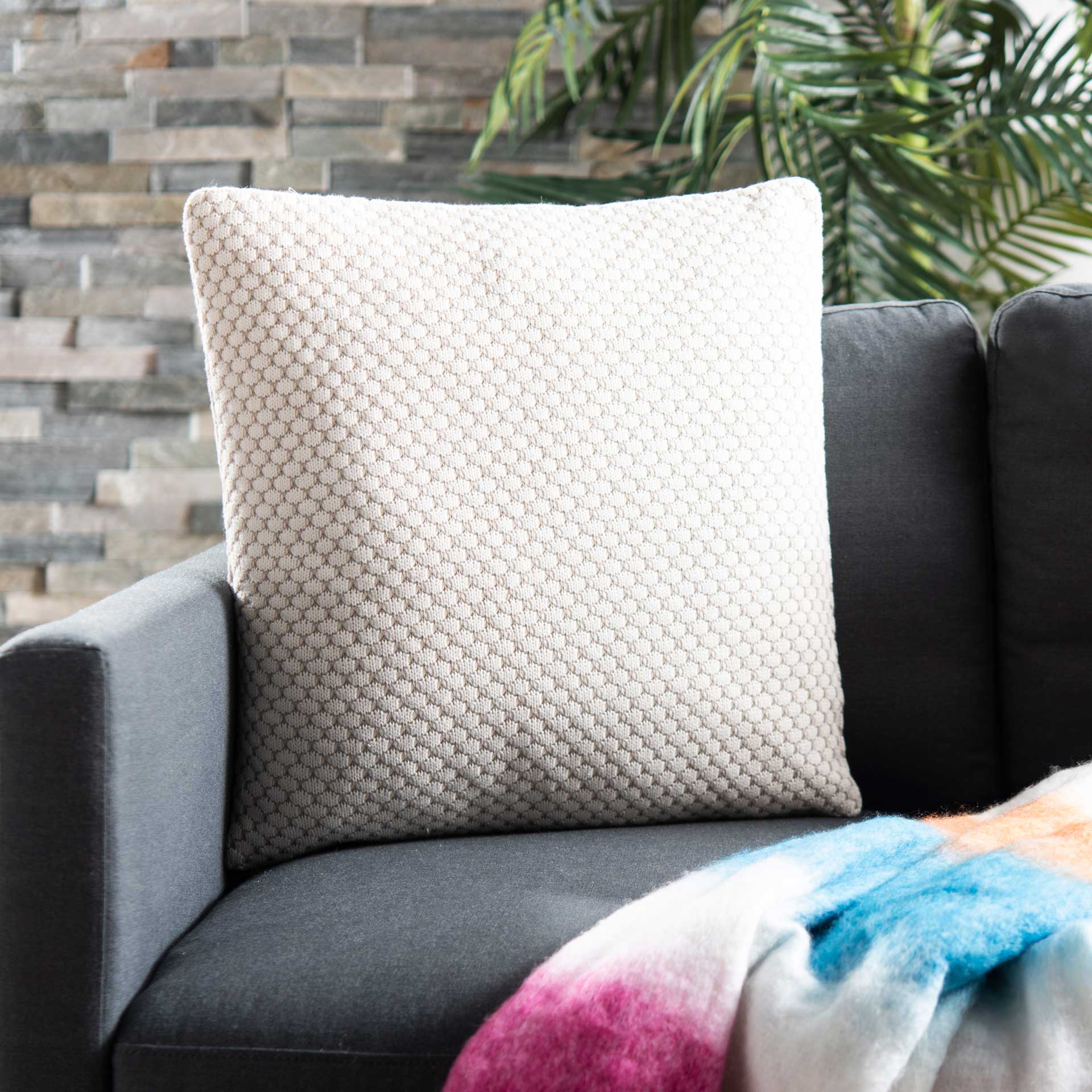 Swift Knit Pillow Natural/Stone - Image 3