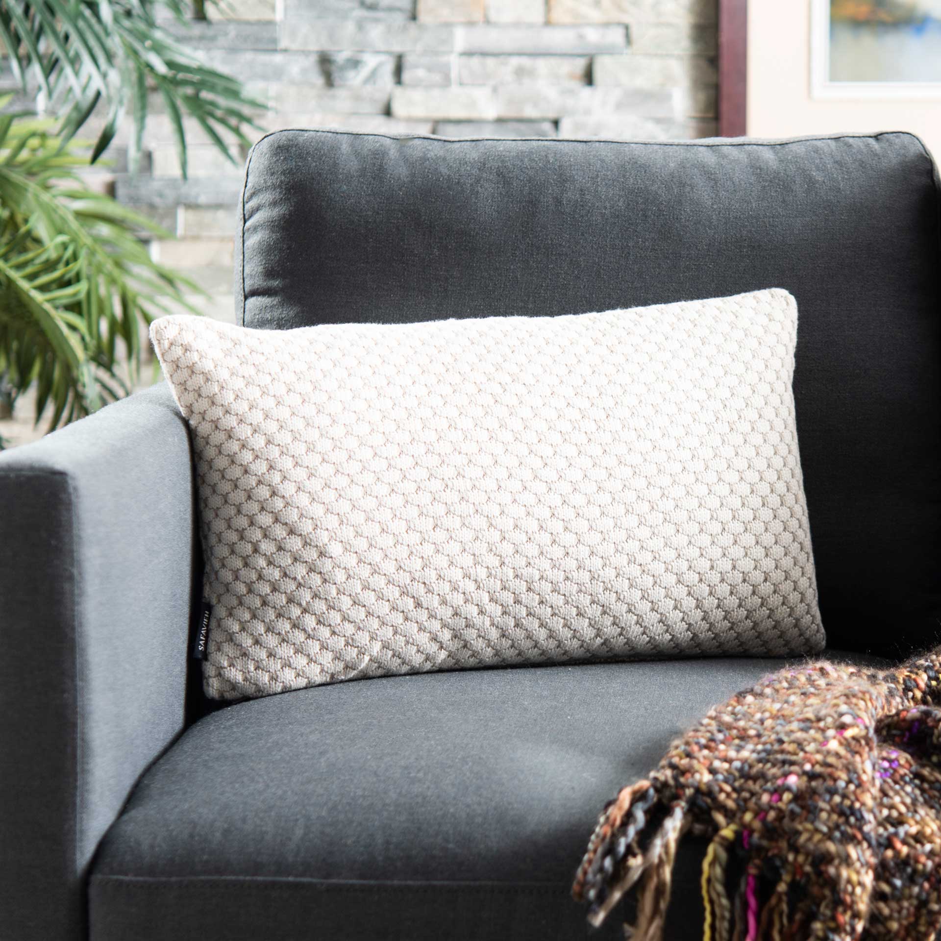 Swift Knit Pillow Natural/Stone - Image 4