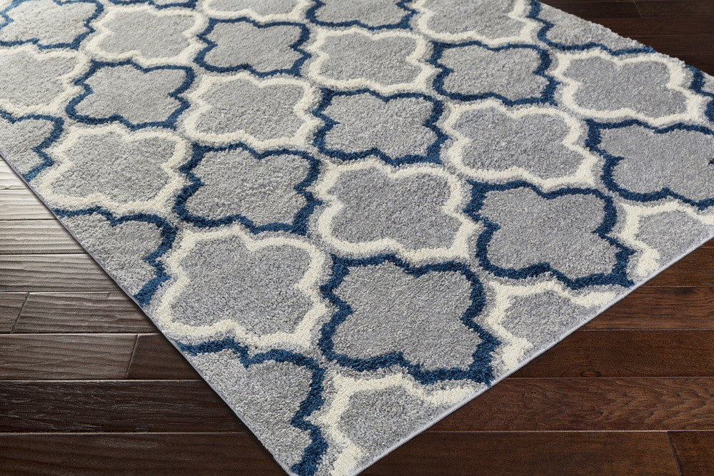 Swift Light Gray/Cobalt/Ivory Area Rug - Image 2