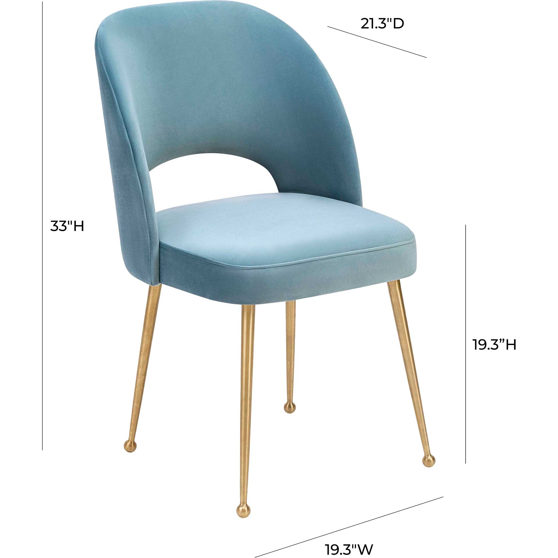 Swift Velvet Chair Blue - Image 6