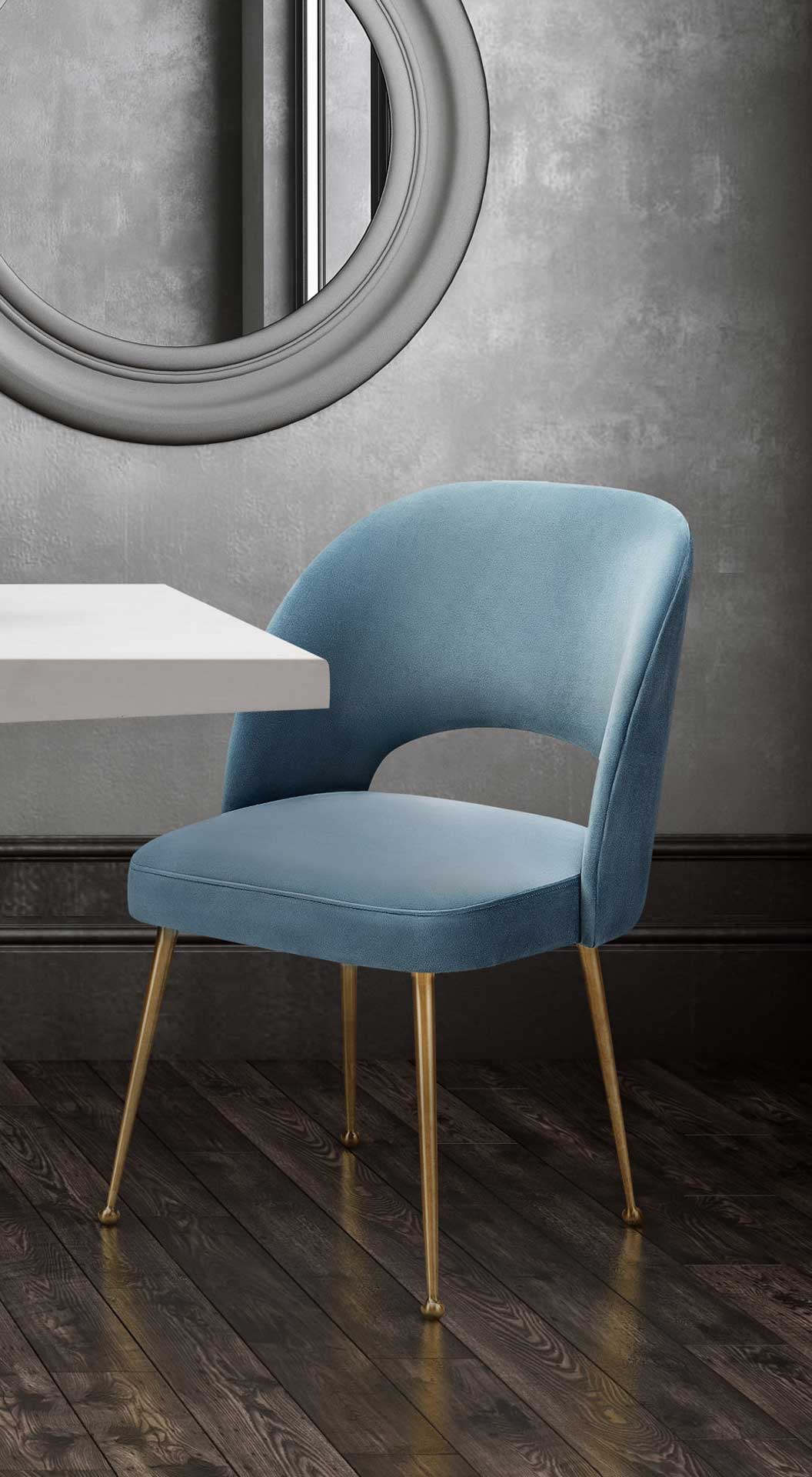 Swift Velvet Chair Blue - Image 7