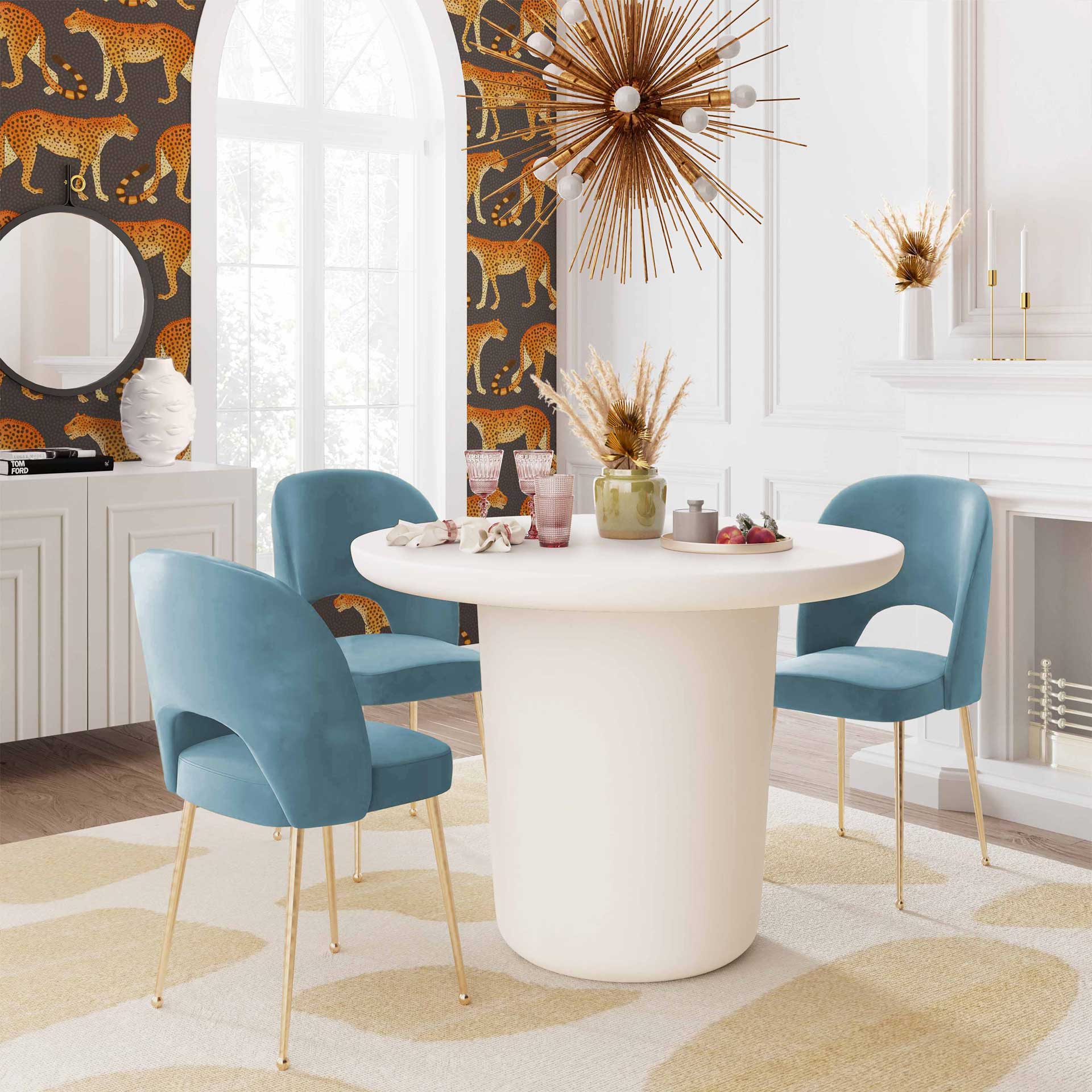 Swift Velvet Chair Blue - Image 8