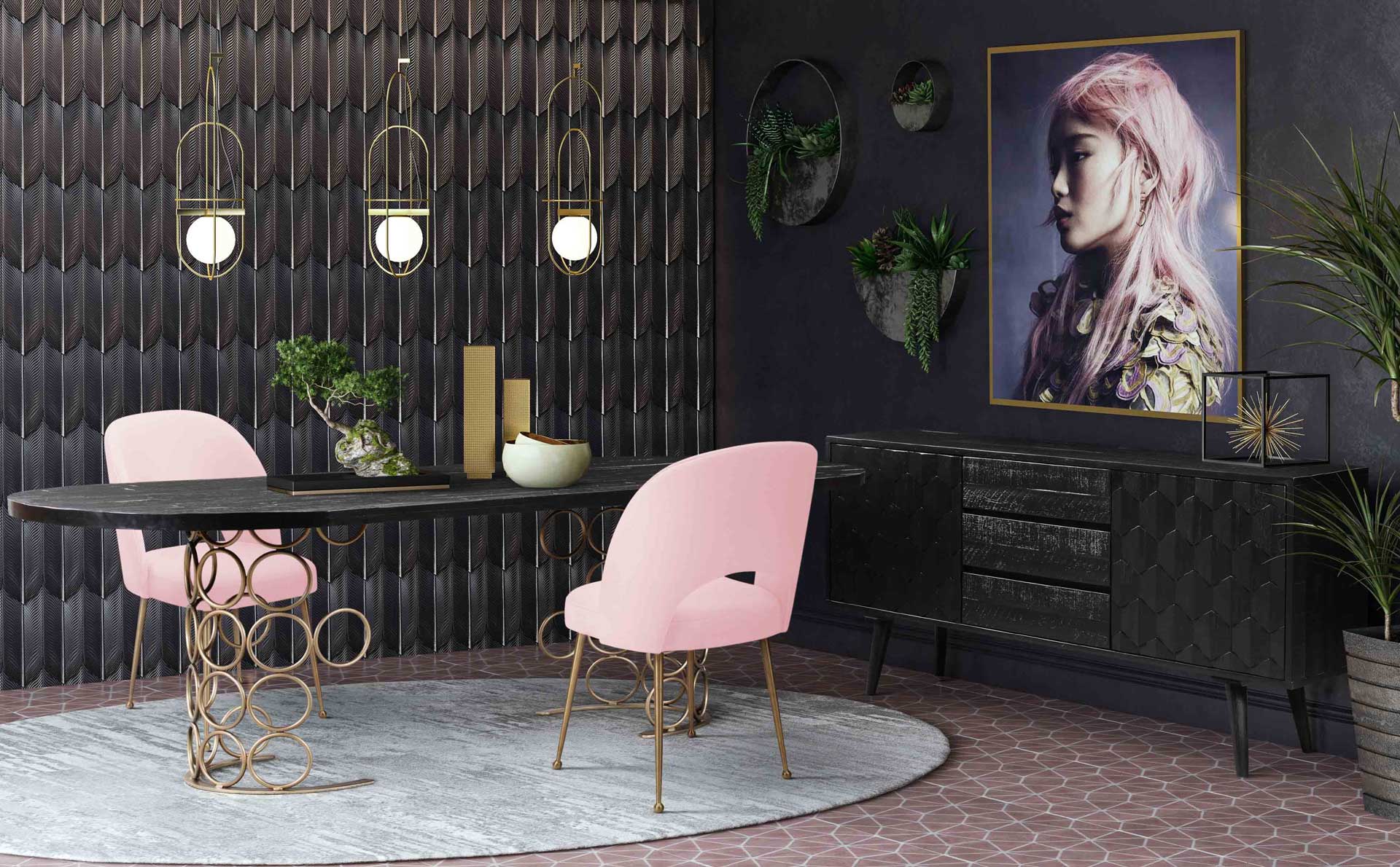 Swift Velvet Chair Blush - Image 6