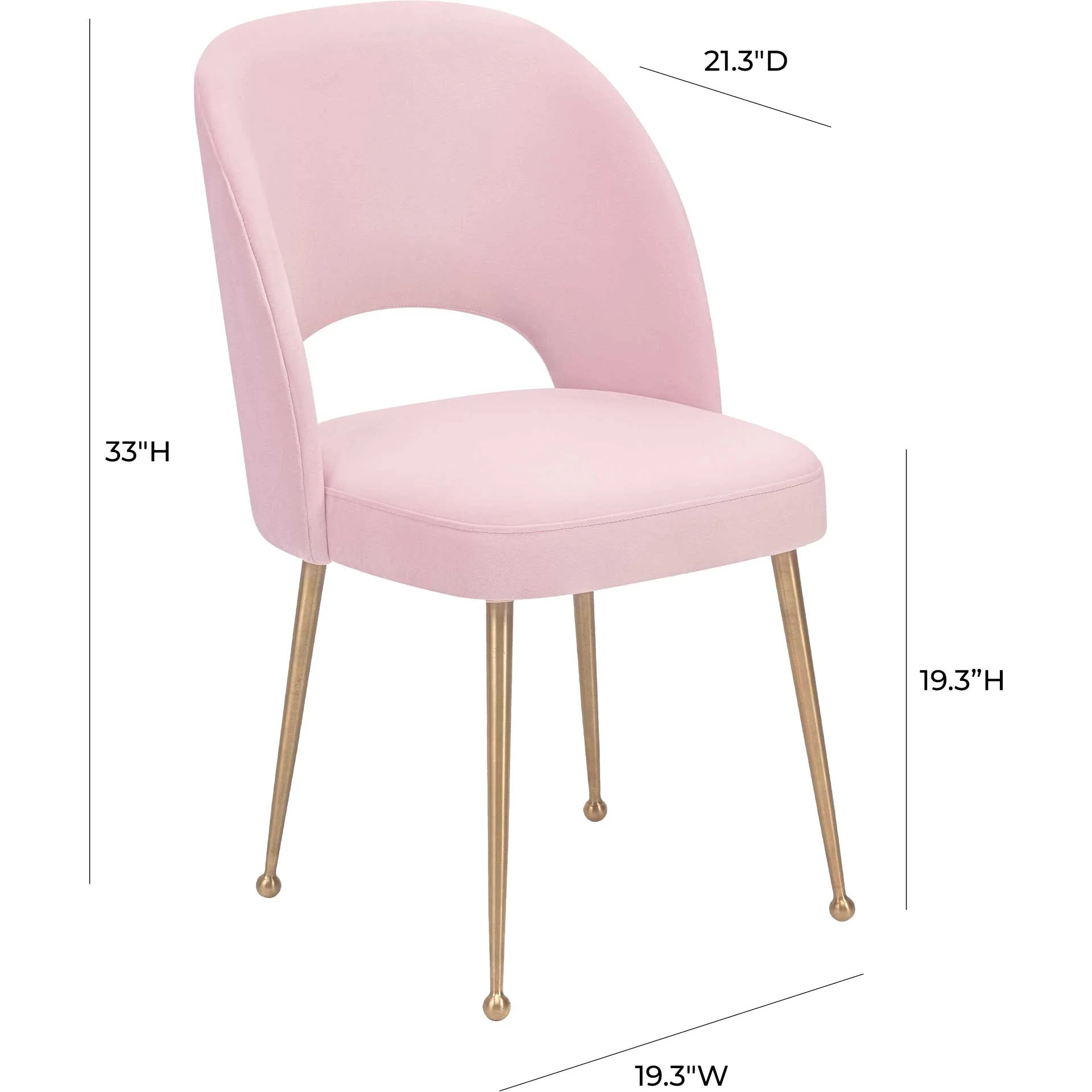 Swift Velvet Chair Blush - Image 7