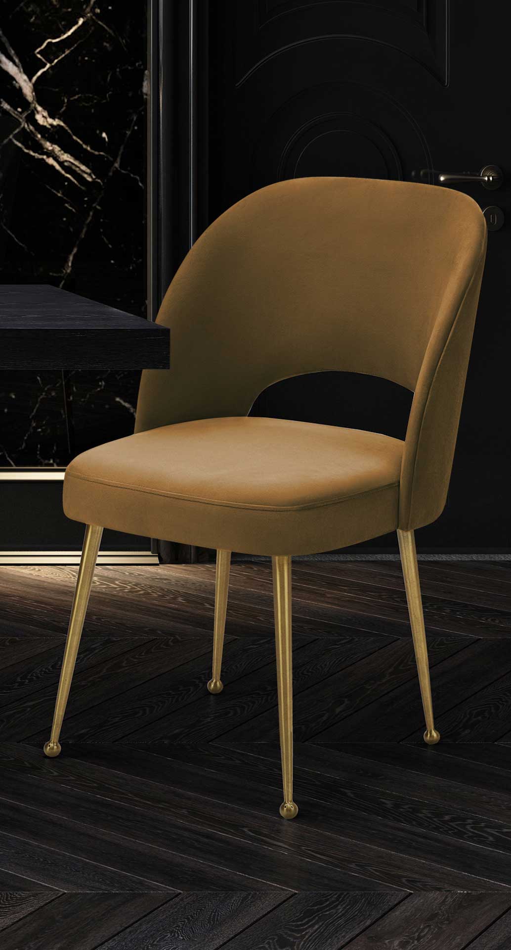 Swift Velvet Chair Cognac - Image 5