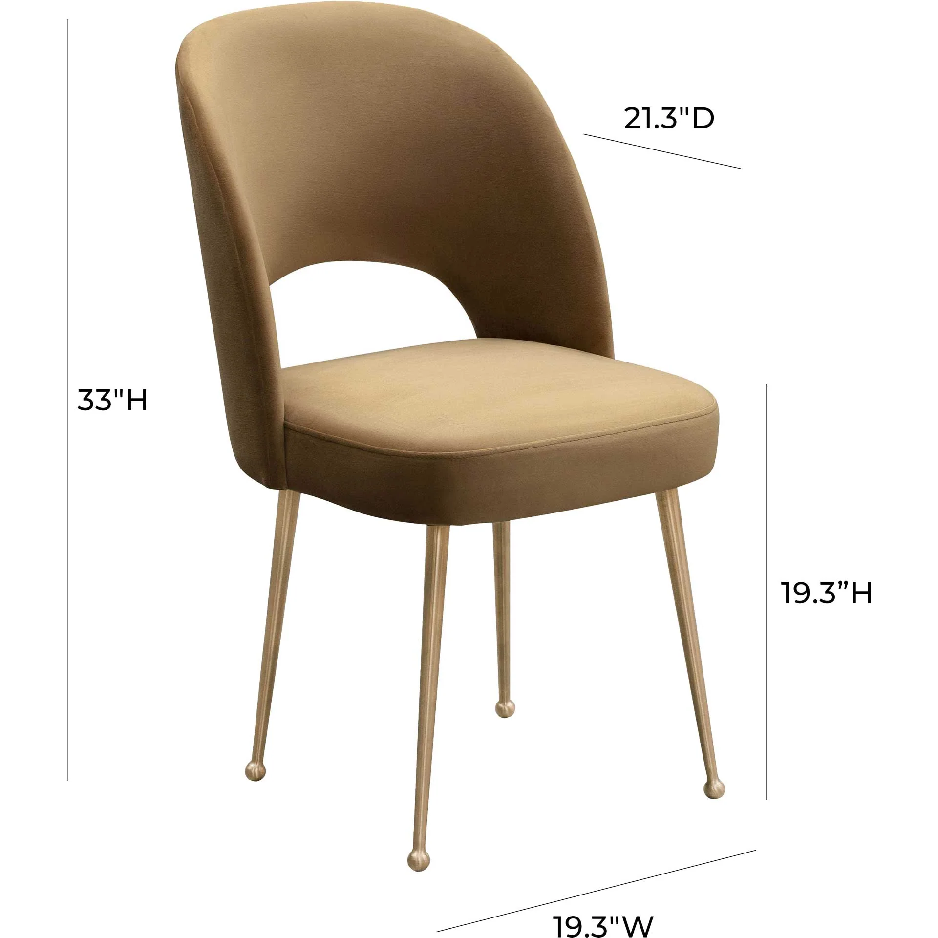 Swift Velvet Chair Cognac - Image 7