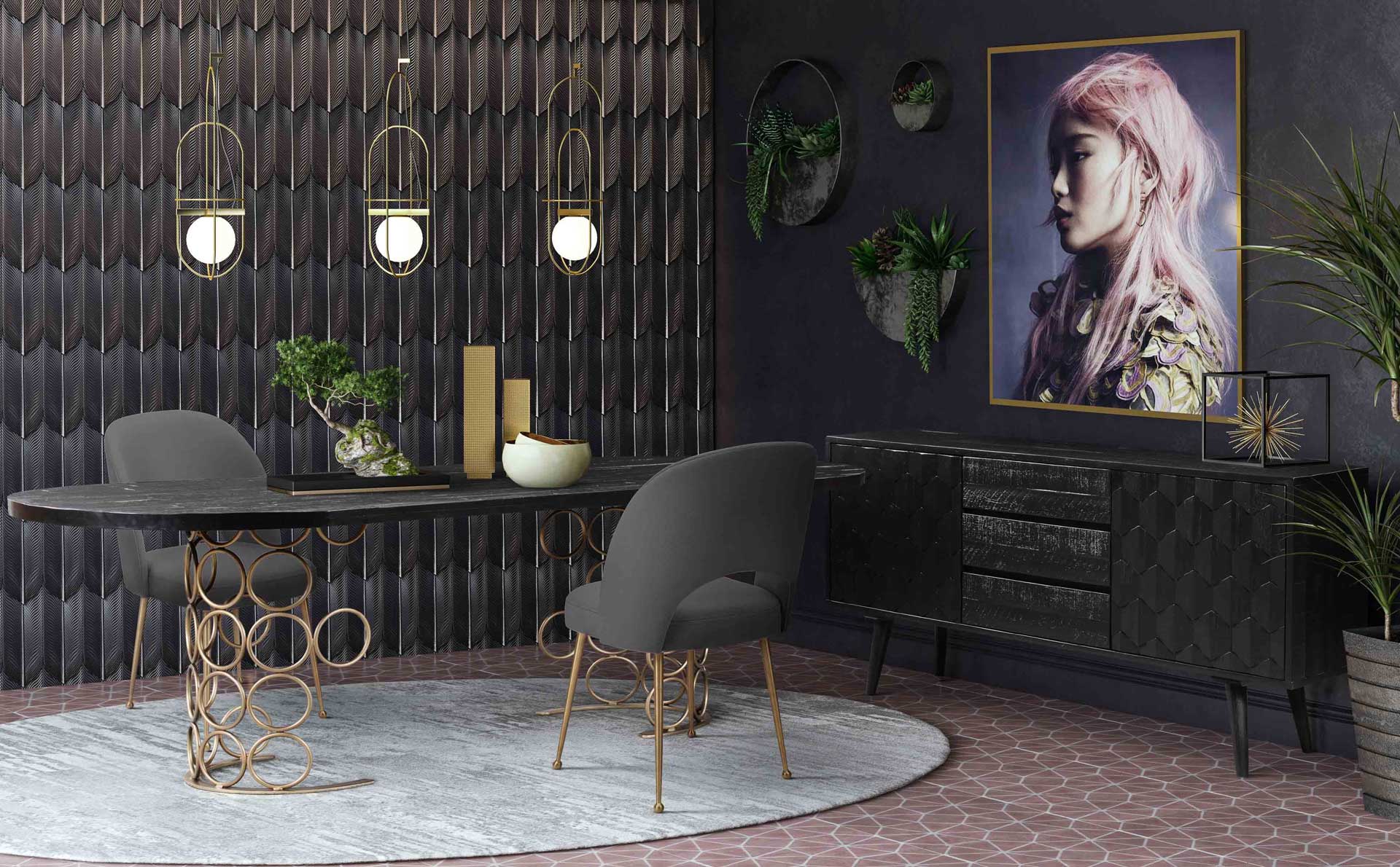 Swift Velvet Chair Dark Gray - Image 6