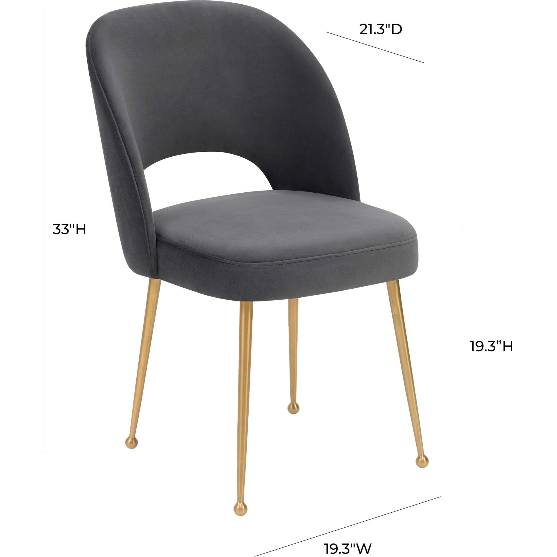 Swift Velvet Chair Dark Gray - Image 7