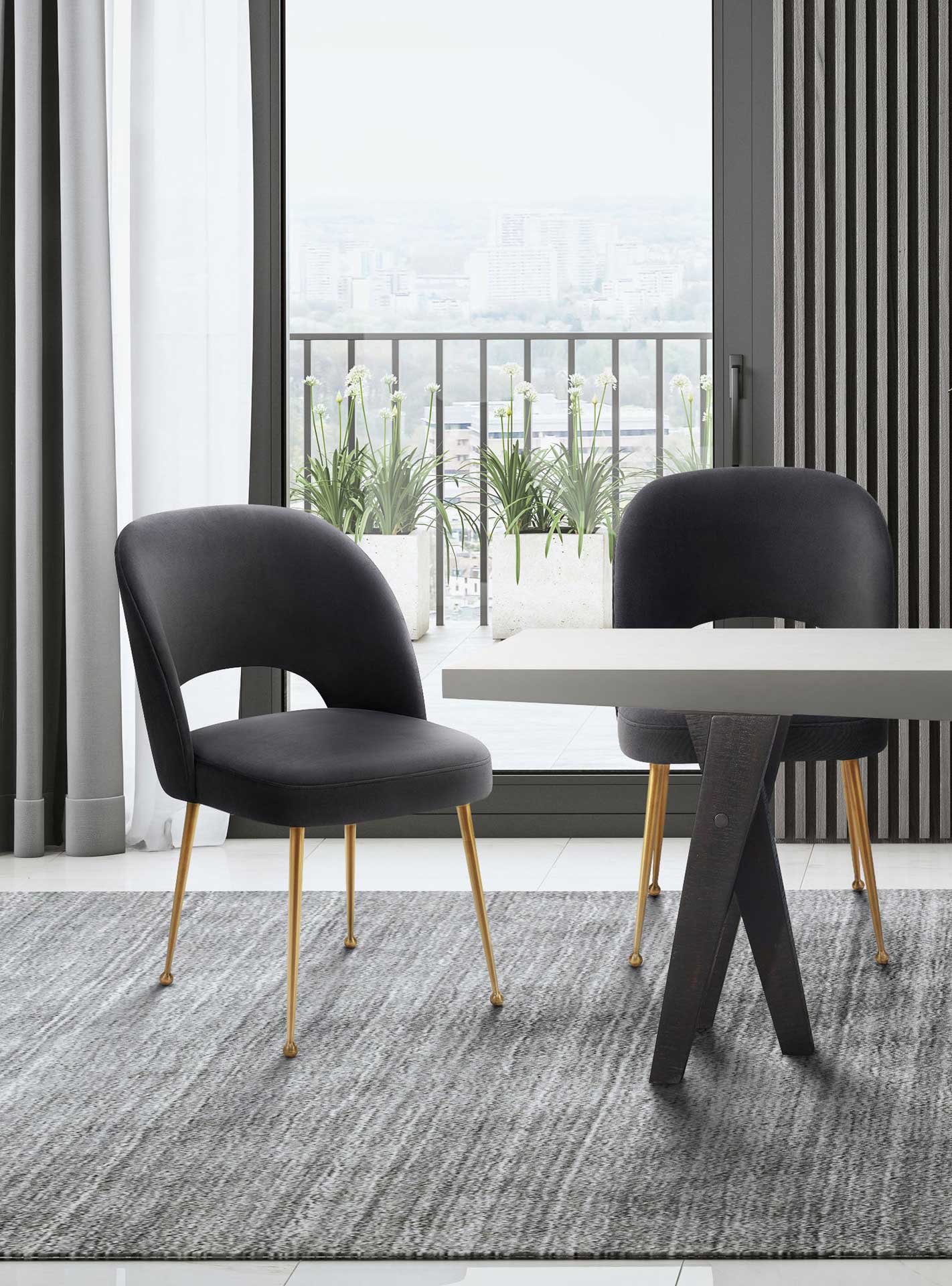Swift Velvet Chair Dark Gray - Image 8