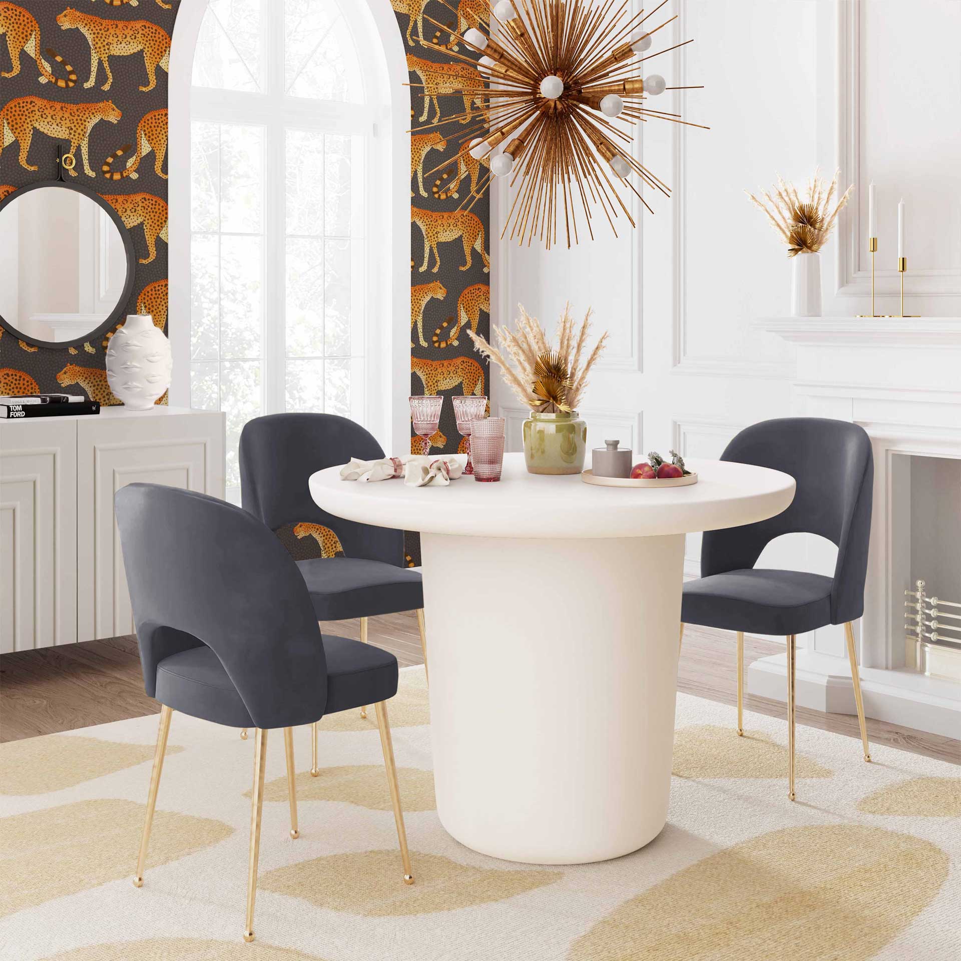 Swift Velvet Chair Dark Gray - Image 9