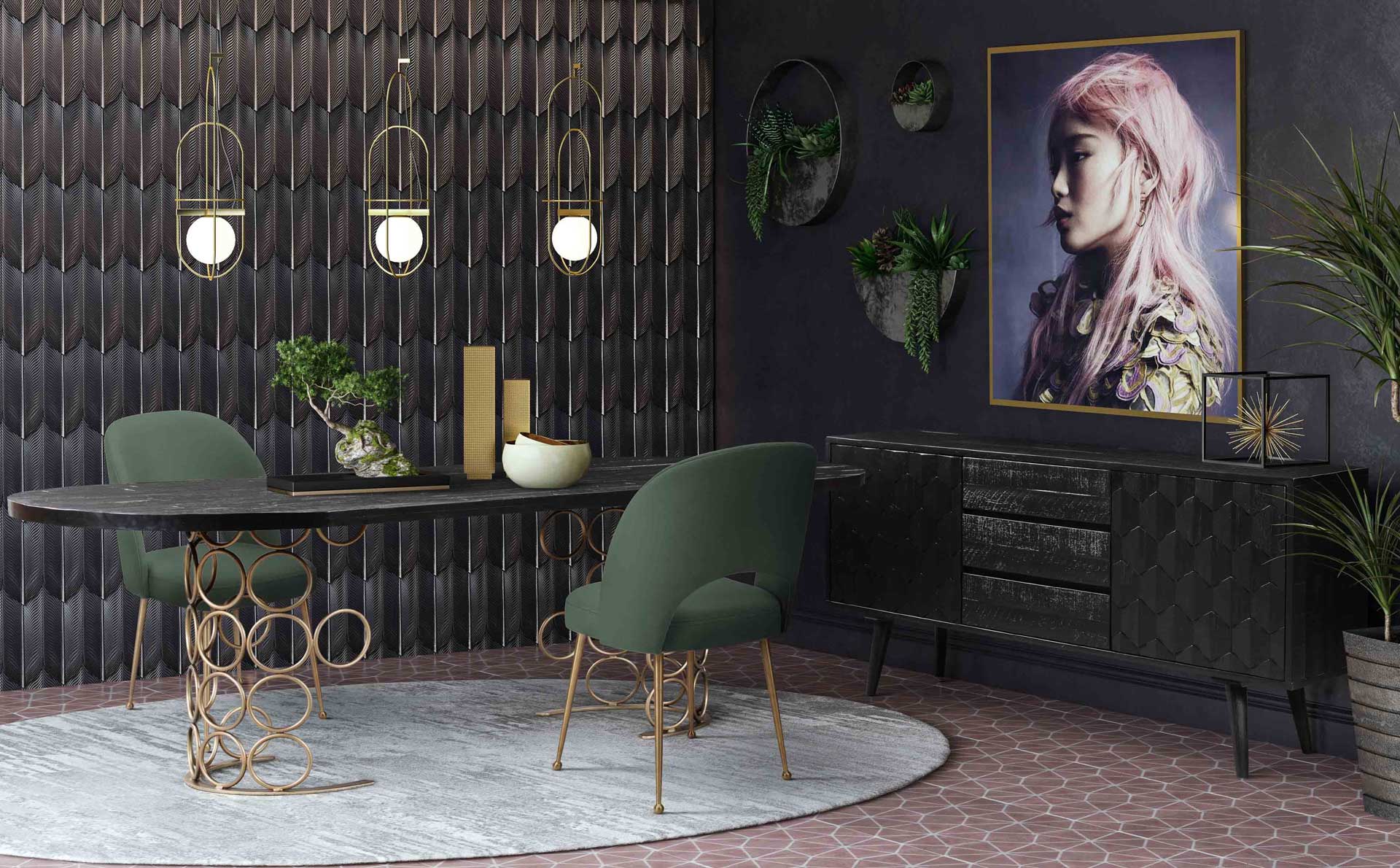 Swift Velvet Chair Forest Green - Image 5