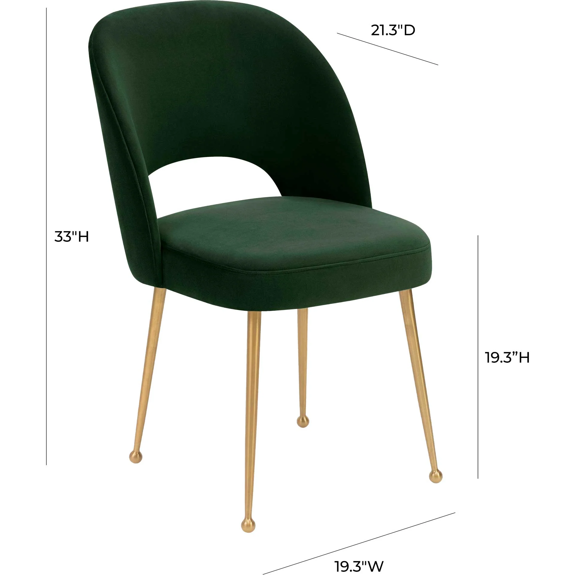 Swift Velvet Chair Forest Green - Image 6