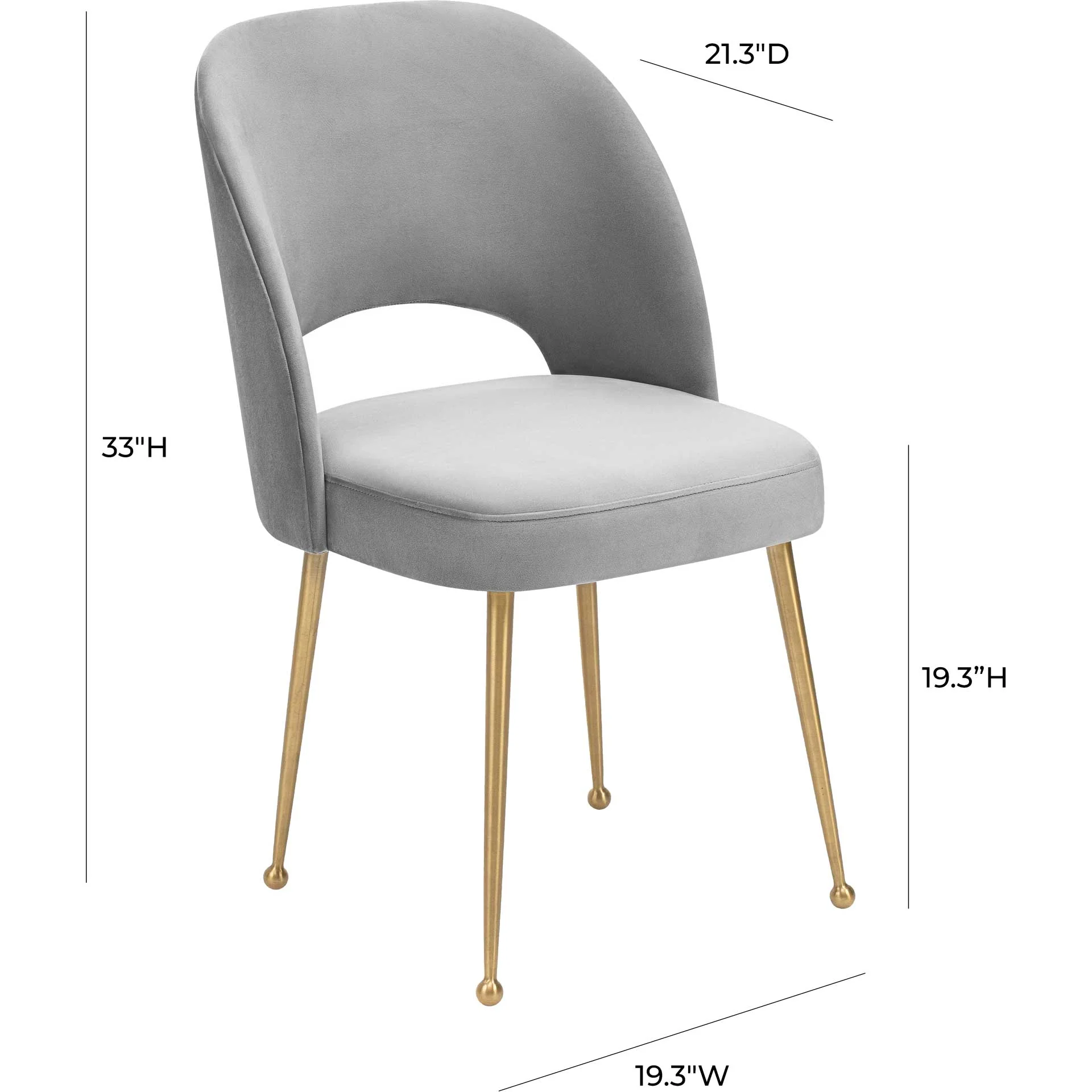 Swift Velvet Chair Light Gray - Image 6