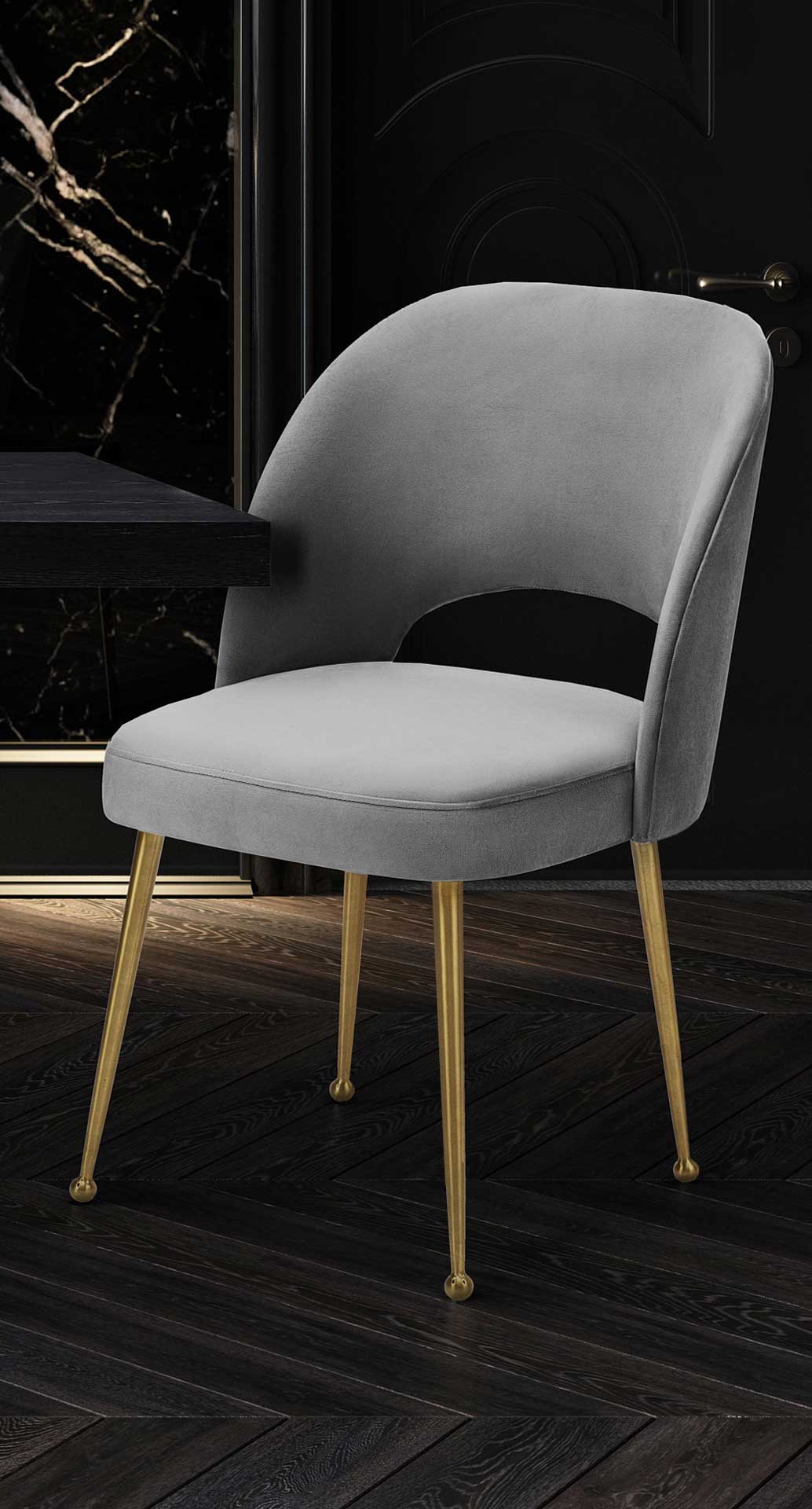 Swift Velvet Chair Light Gray - Image 7