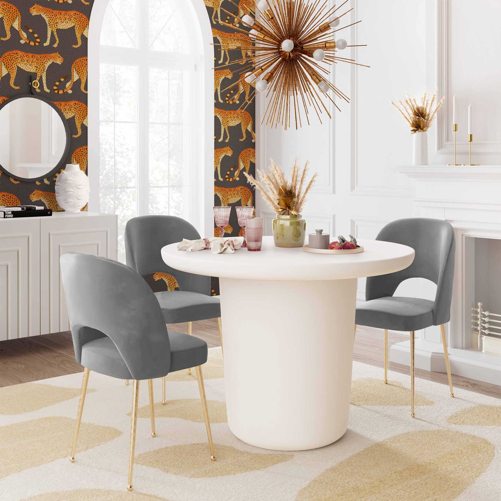 Swift Velvet Chair Light Gray - Image 8