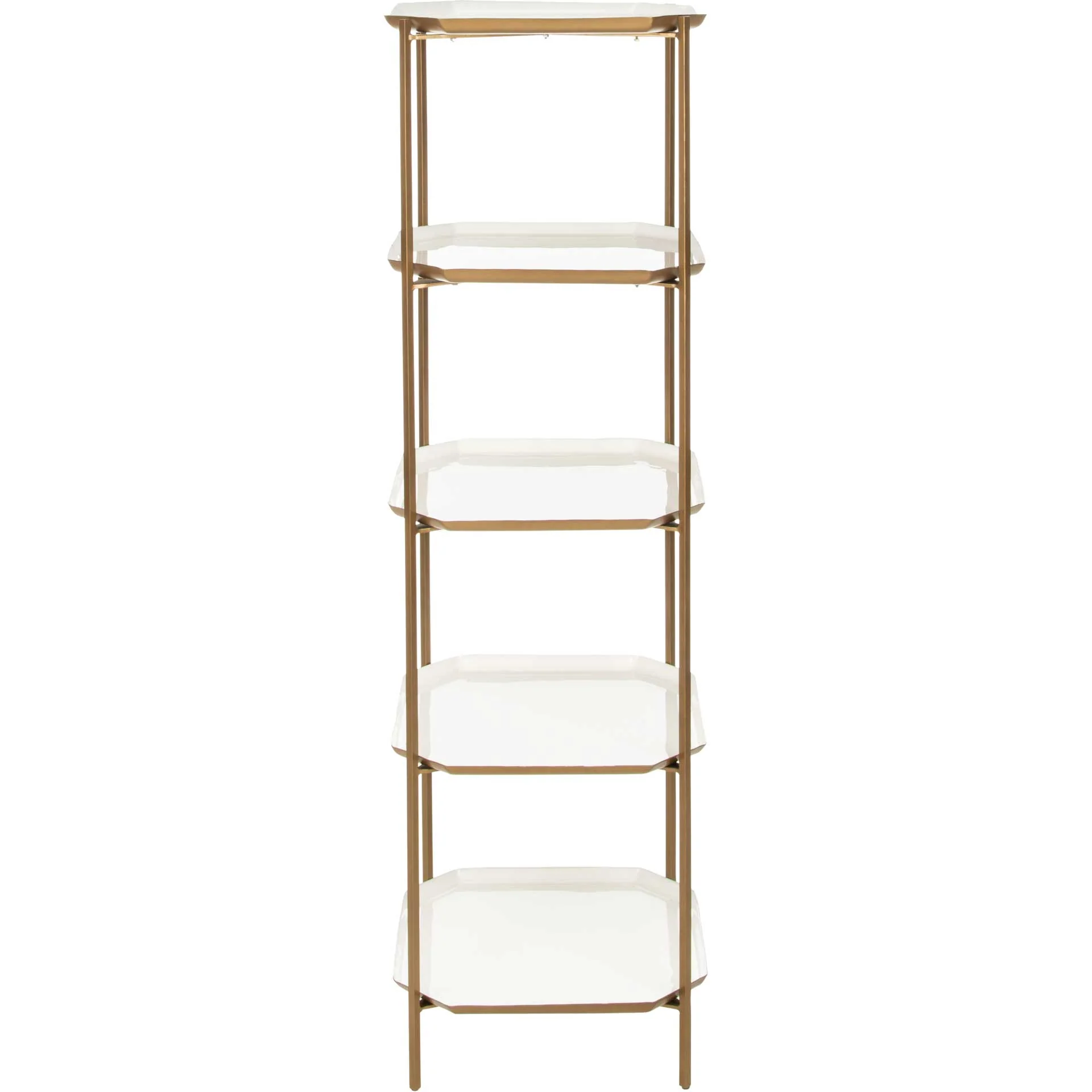 Sybella 5 Tier Etagere White/Brass - Image 2