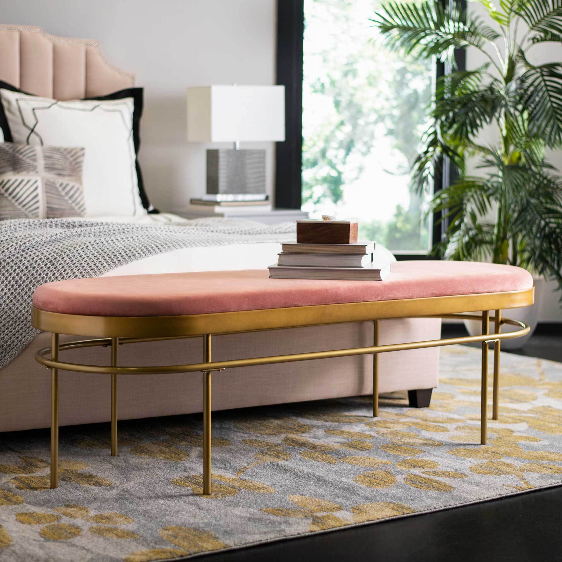Sylas Oval Bench Dusty Rose/Gold - Image 4
