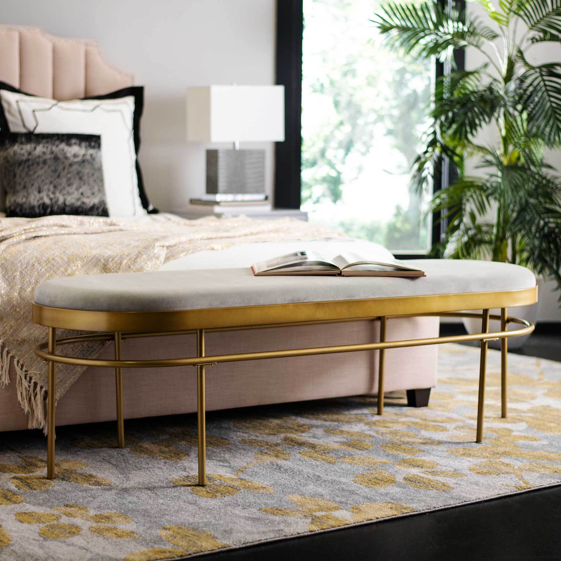 Sylas Oval Bench Gray/Gold - Image 4