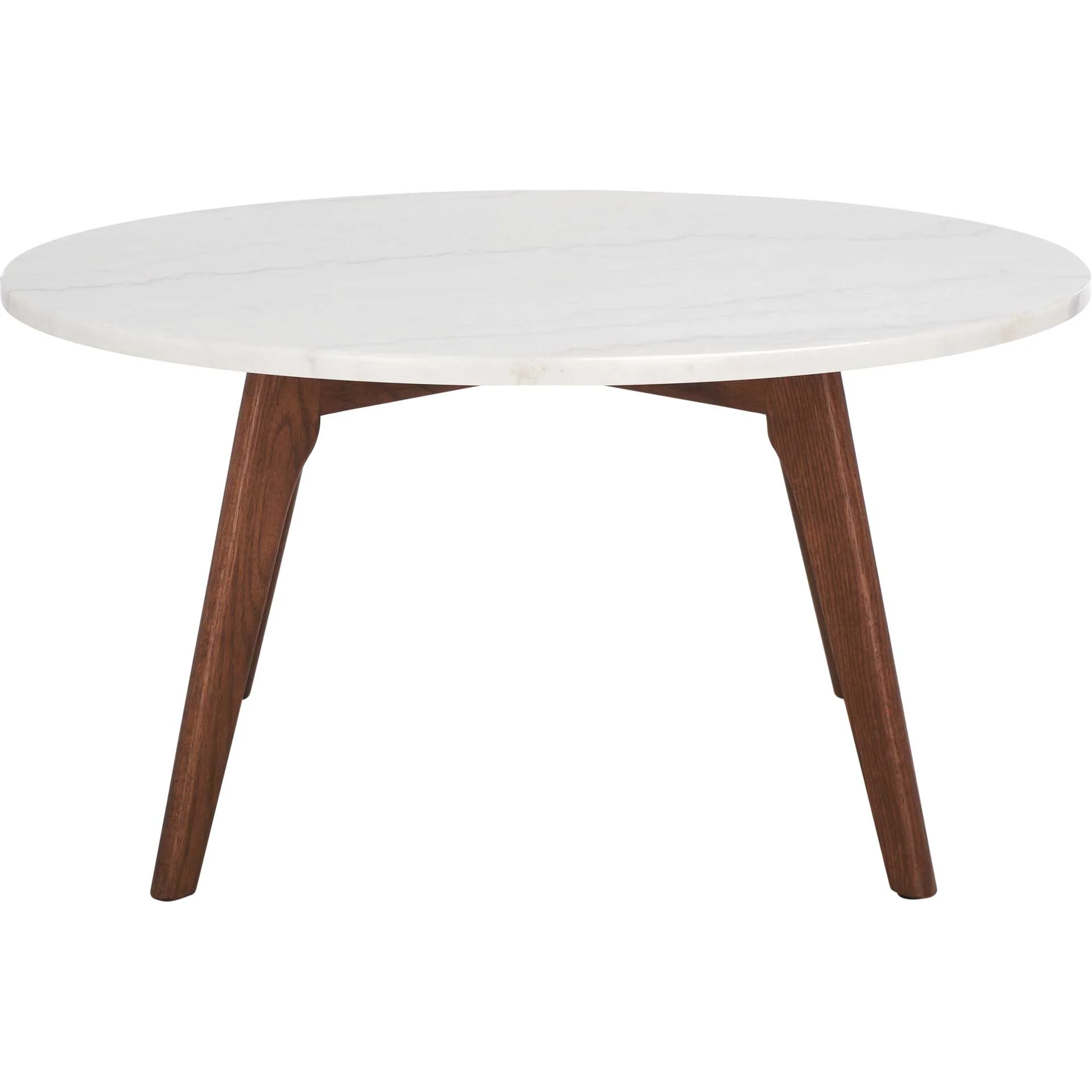 Sylva Round Marble Coffee Table Marble/Walnut - Image 2