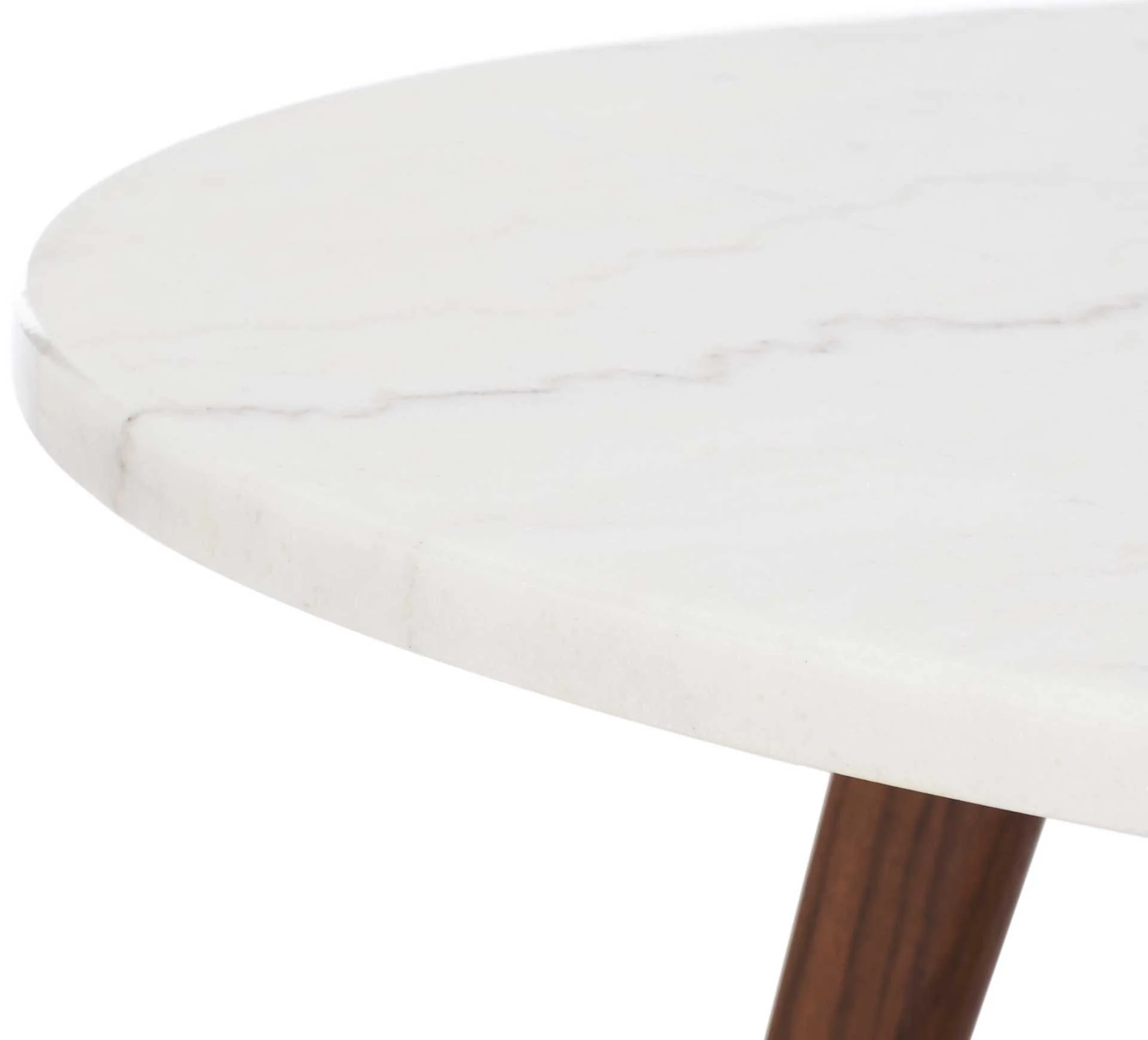 Sylva Round Marble Coffee Table Marble/Walnut - Image 3