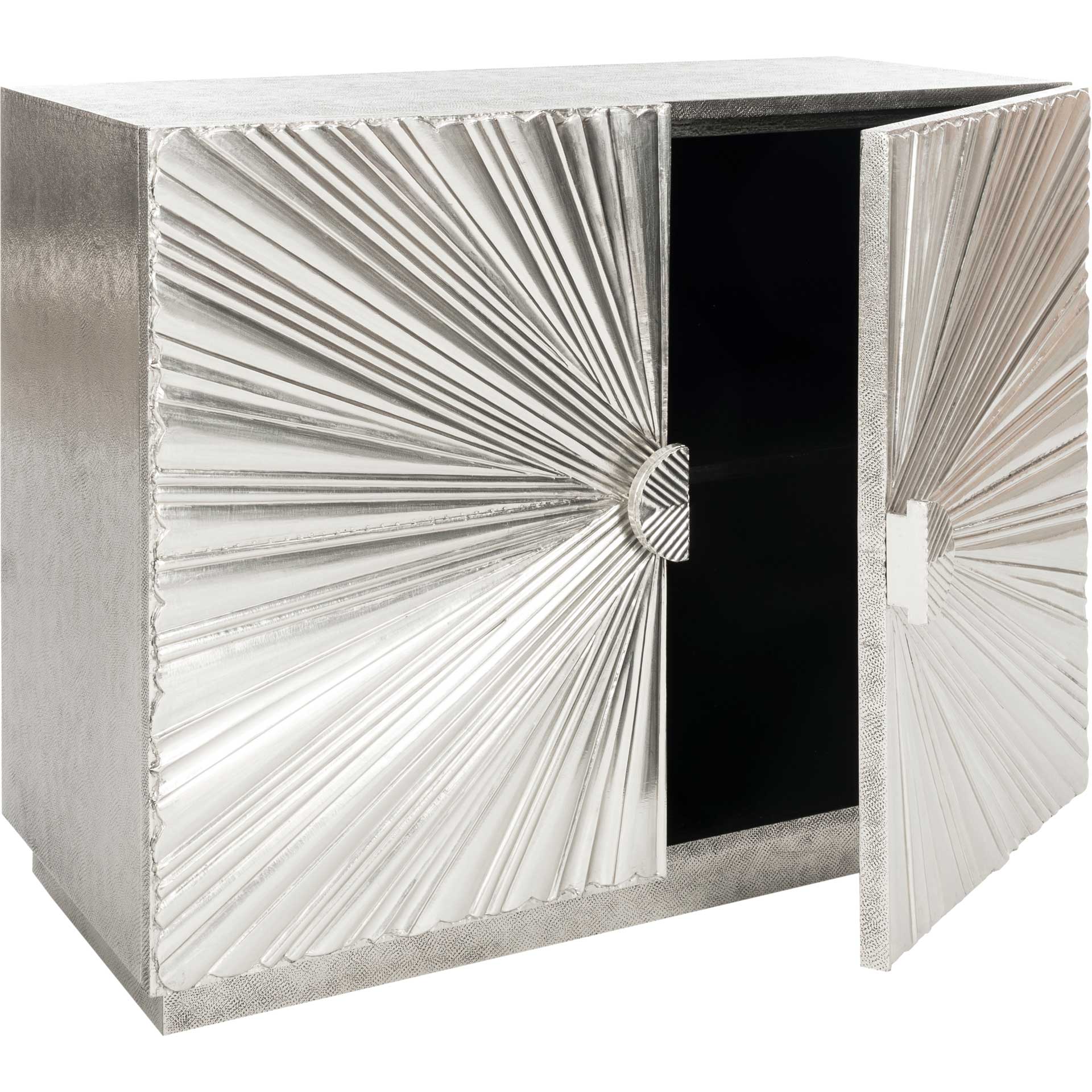 Sylvie Sunburst 2-Door Chest Silver - Image 2