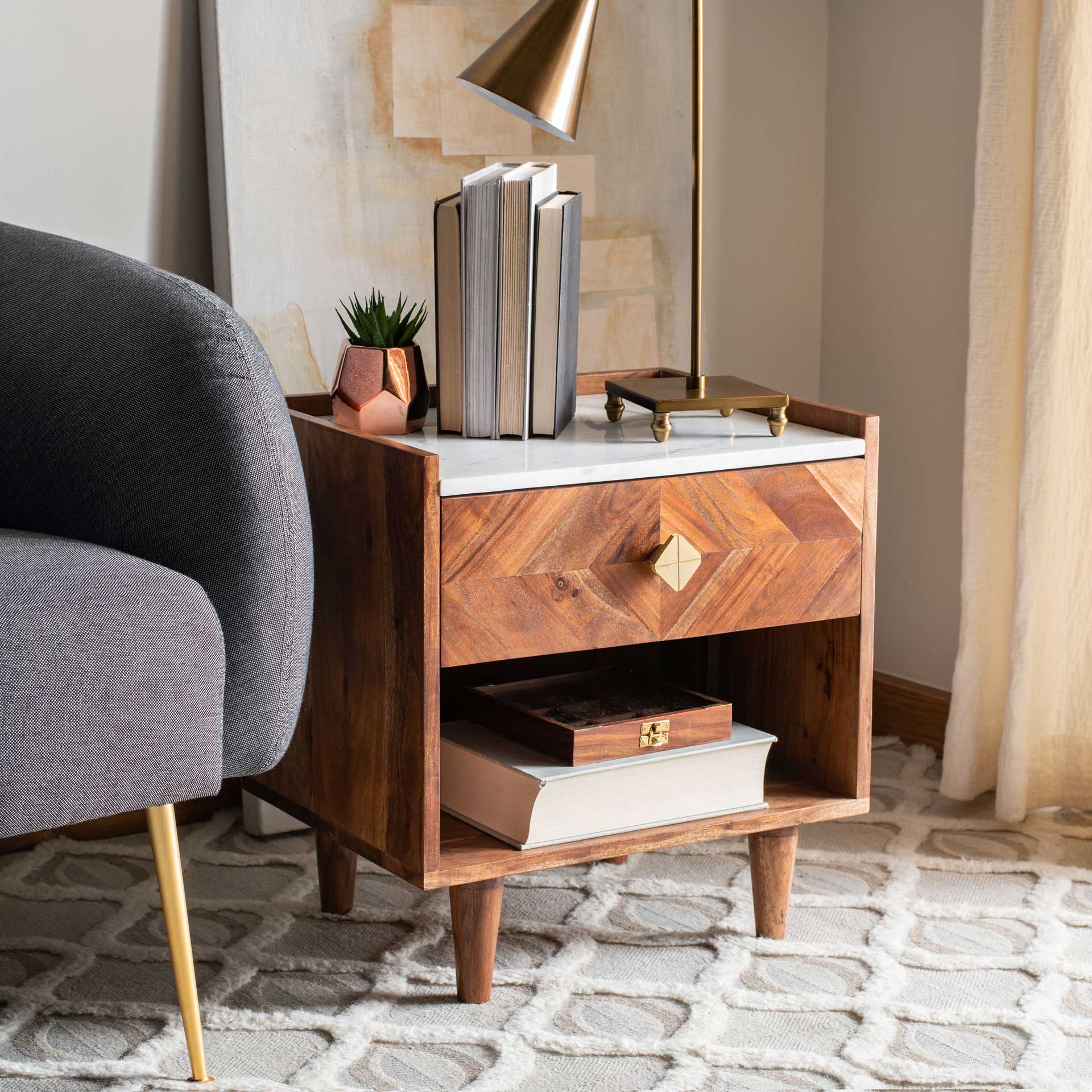 Tabitha Parquet Nightstand Natural - Image 6