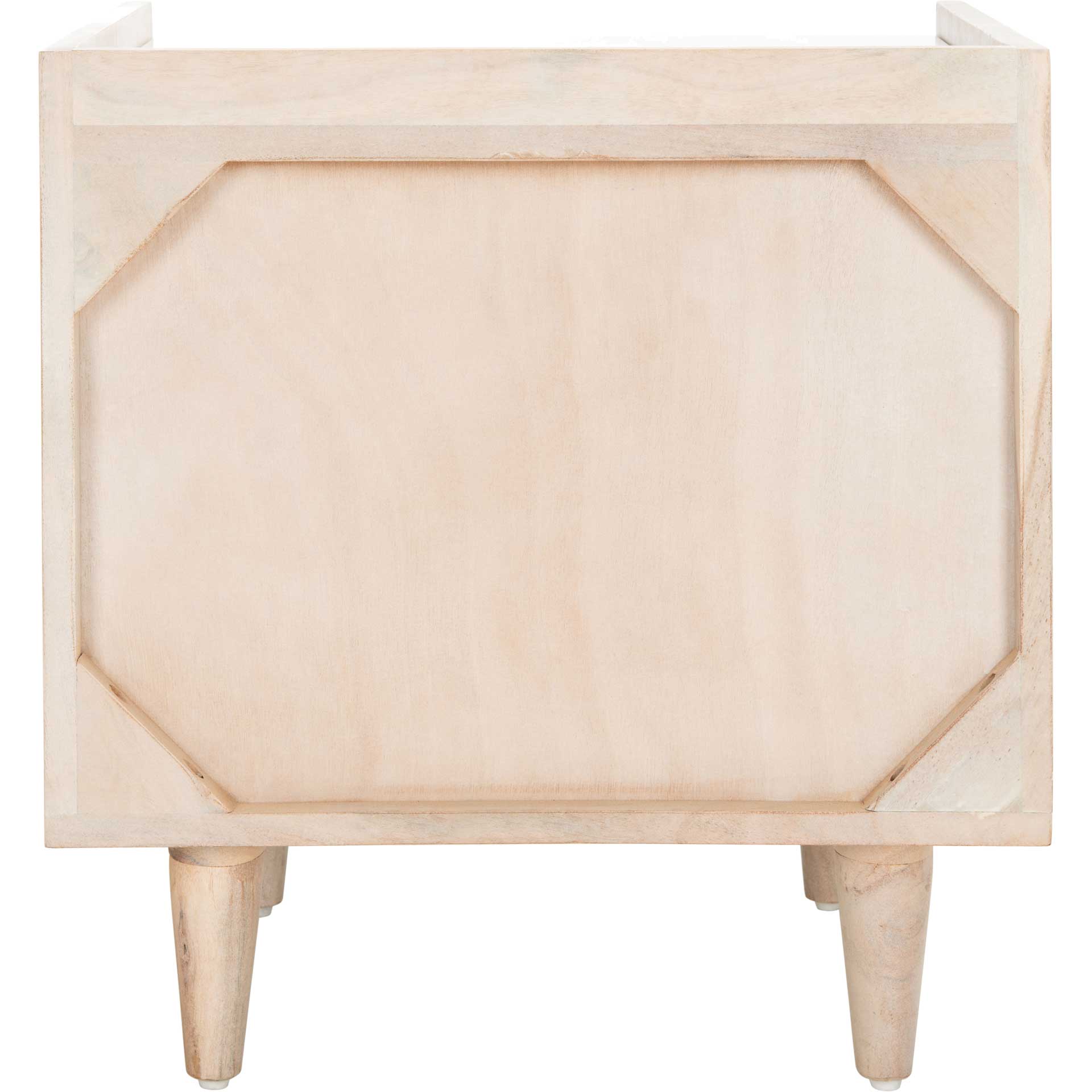 Tabitha Parquet Nightstand White Wash/Brass - Image 3