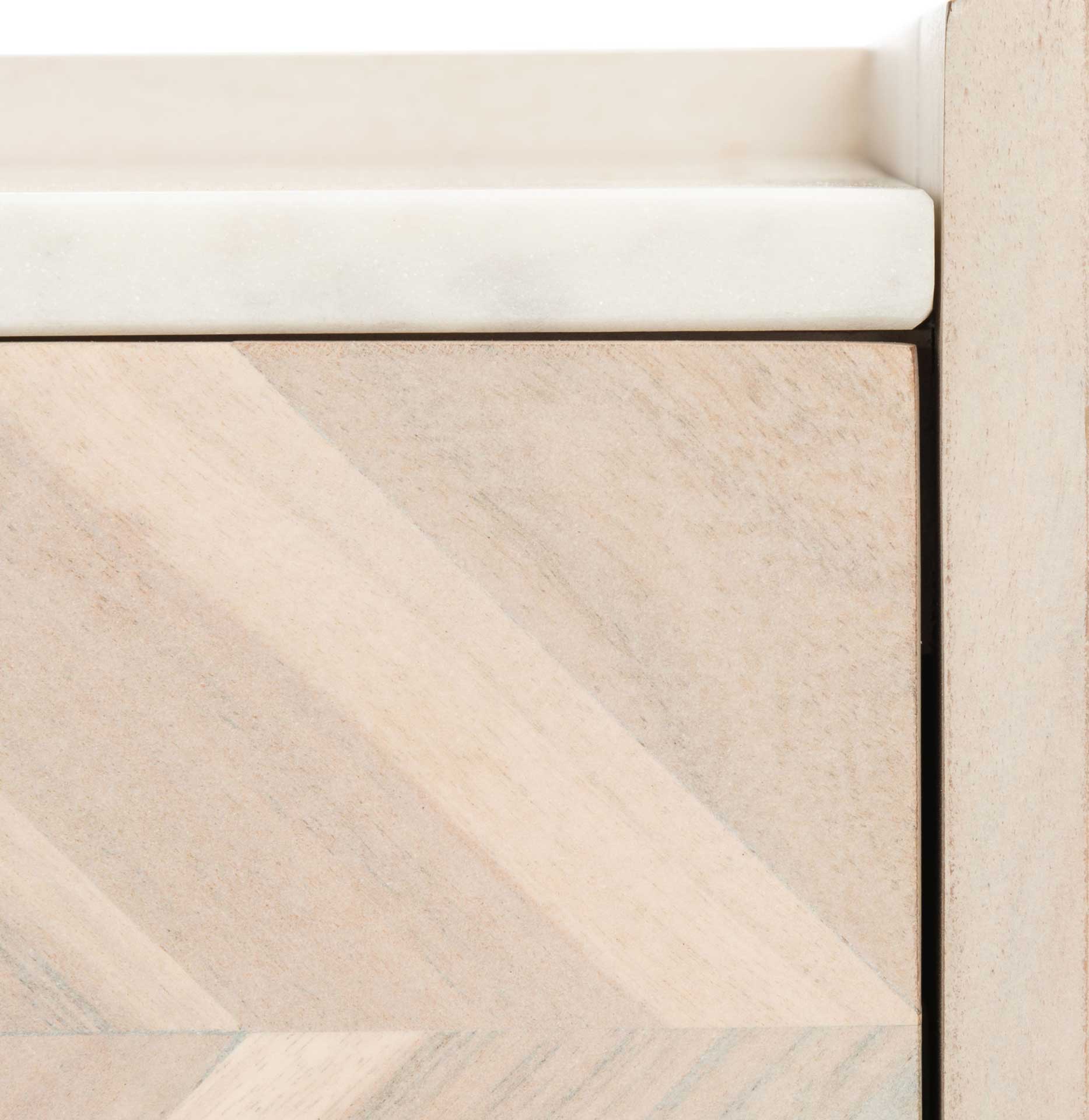 Tabitha Parquet Nightstand White Wash/Brass - Image 5